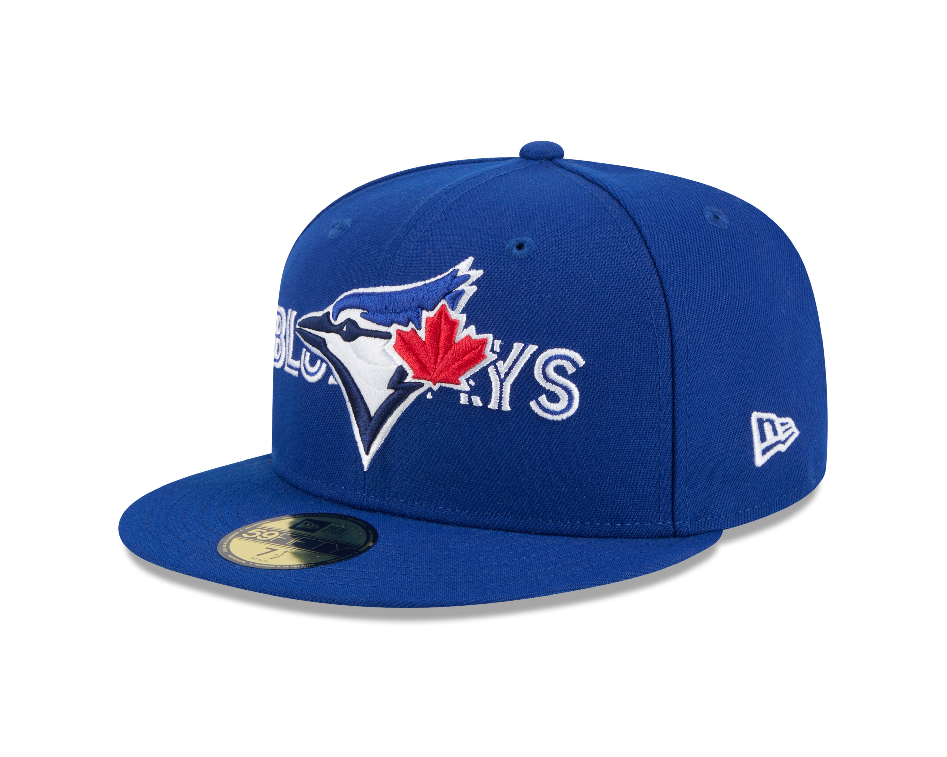 Toronto Blue Jays MLB New Era Men's Royal Blue 59Fifty Overlap Script Fitted Hat