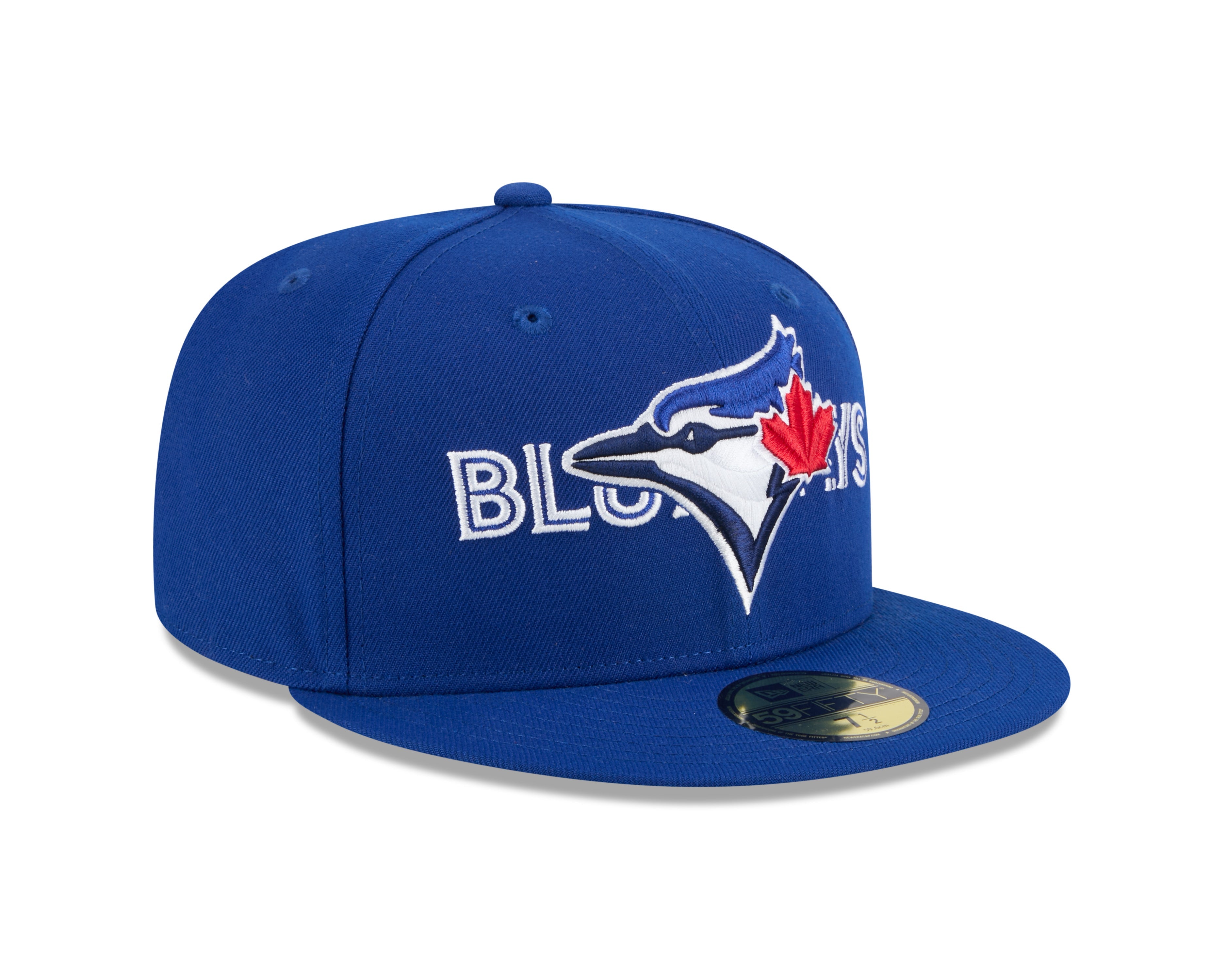 Toronto Blue Jays MLB New Era Men's Royal Blue 59Fifty Overlap Script Fitted Hat