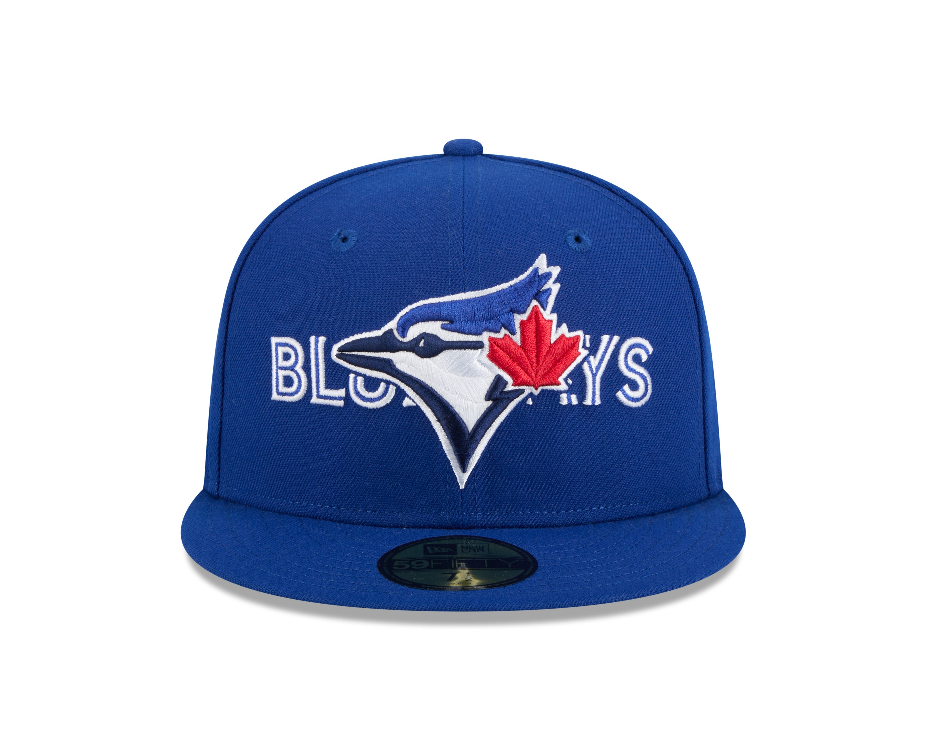 Toronto Blue Jays MLB New Era Men's Royal Blue 59Fifty Overlap Script Fitted Hat