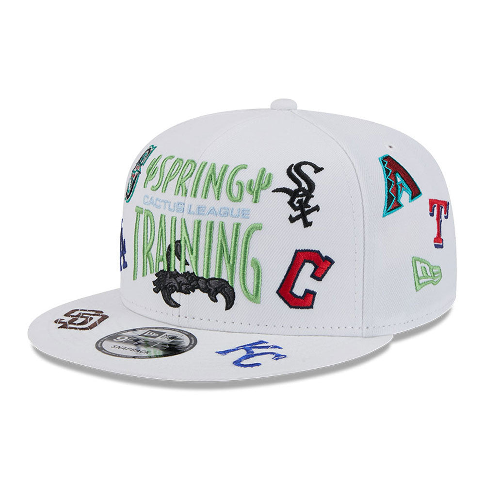 Cactus League MLB New Era Men's White 9Fifty 2025 Spring Training Scattered Logo Snapback