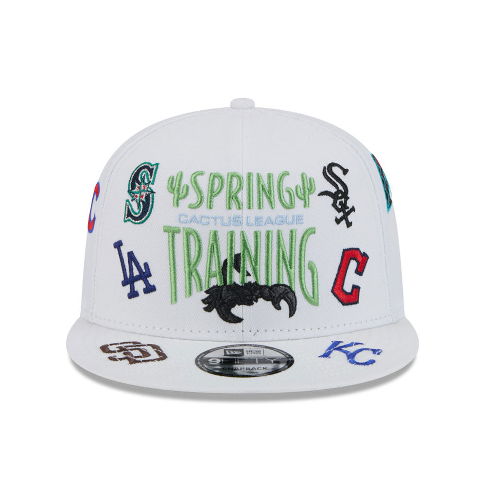 Cactus League MLB New Era Men's White 9Fifty 2025 Spring Training Scattered Logo Snapback