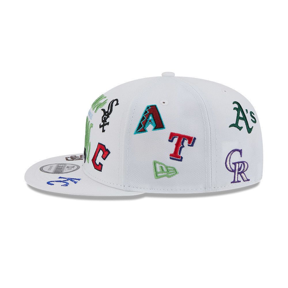 Cactus League MLB New Era Men's White 9Fifty 2025 Spring Training Scattered Logo Snapback