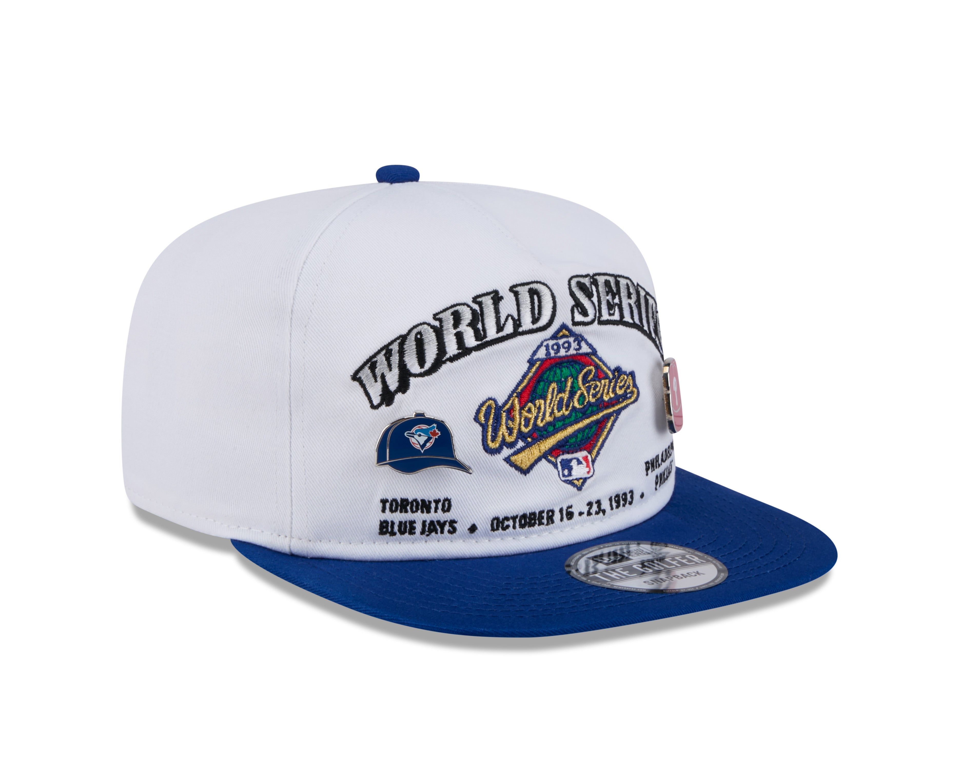 1993 World Series MLB New Era Men's White Golfer Championship Pin Snapback