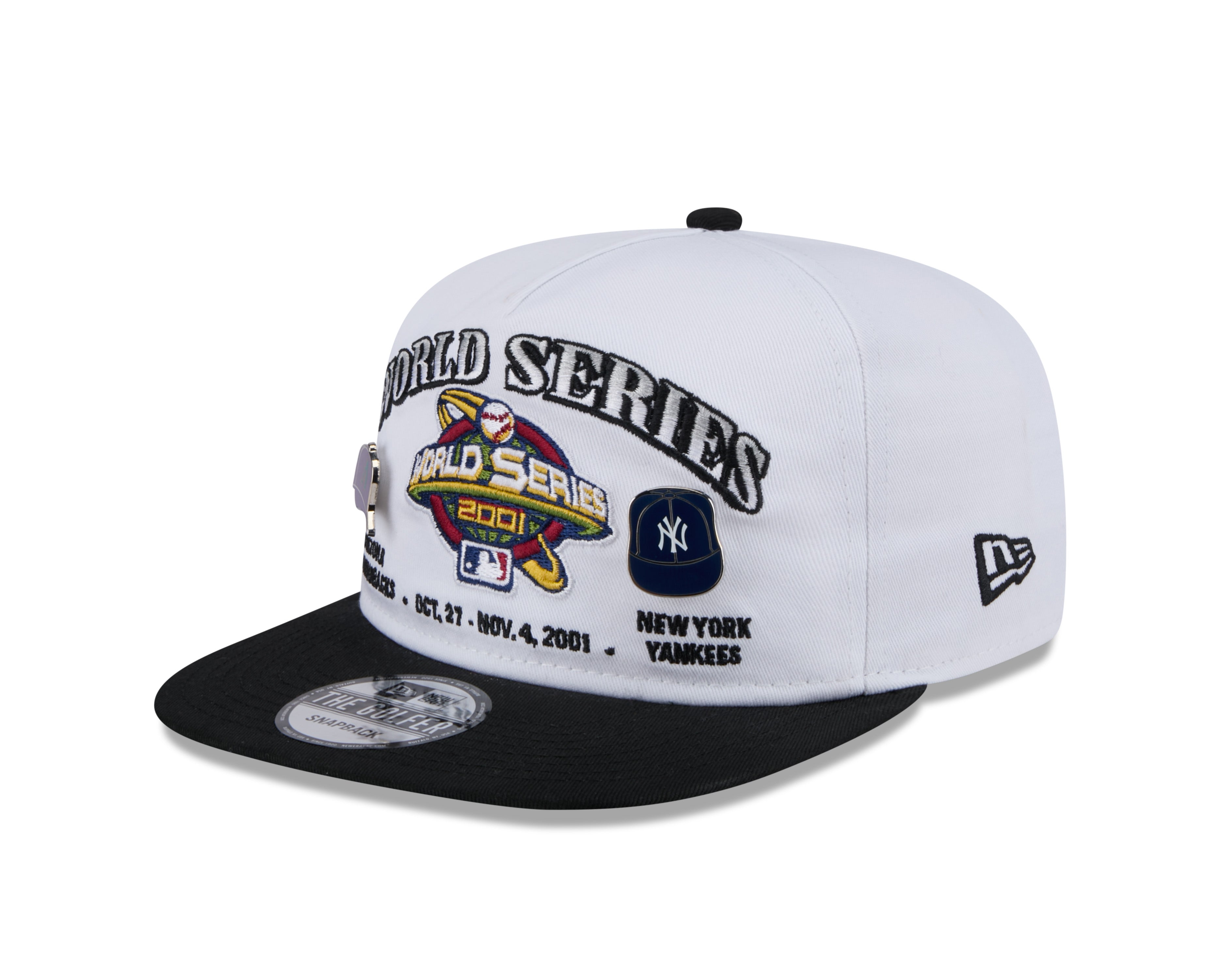 2001 World Series MLB New Era Men's White Golfer Championship Pin Snapback