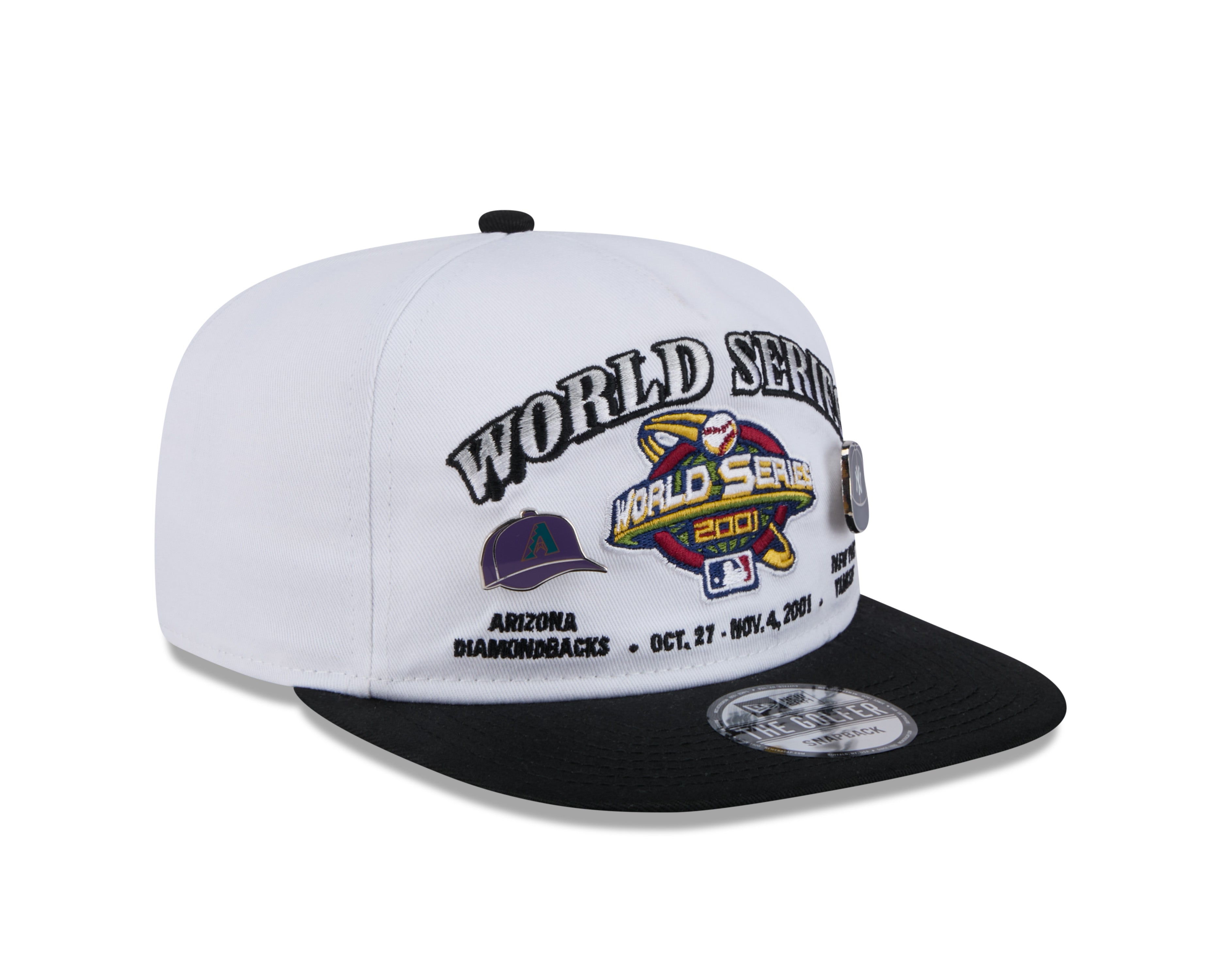 2001 World Series MLB New Era Men's White Golfer Championship Pin Snapback