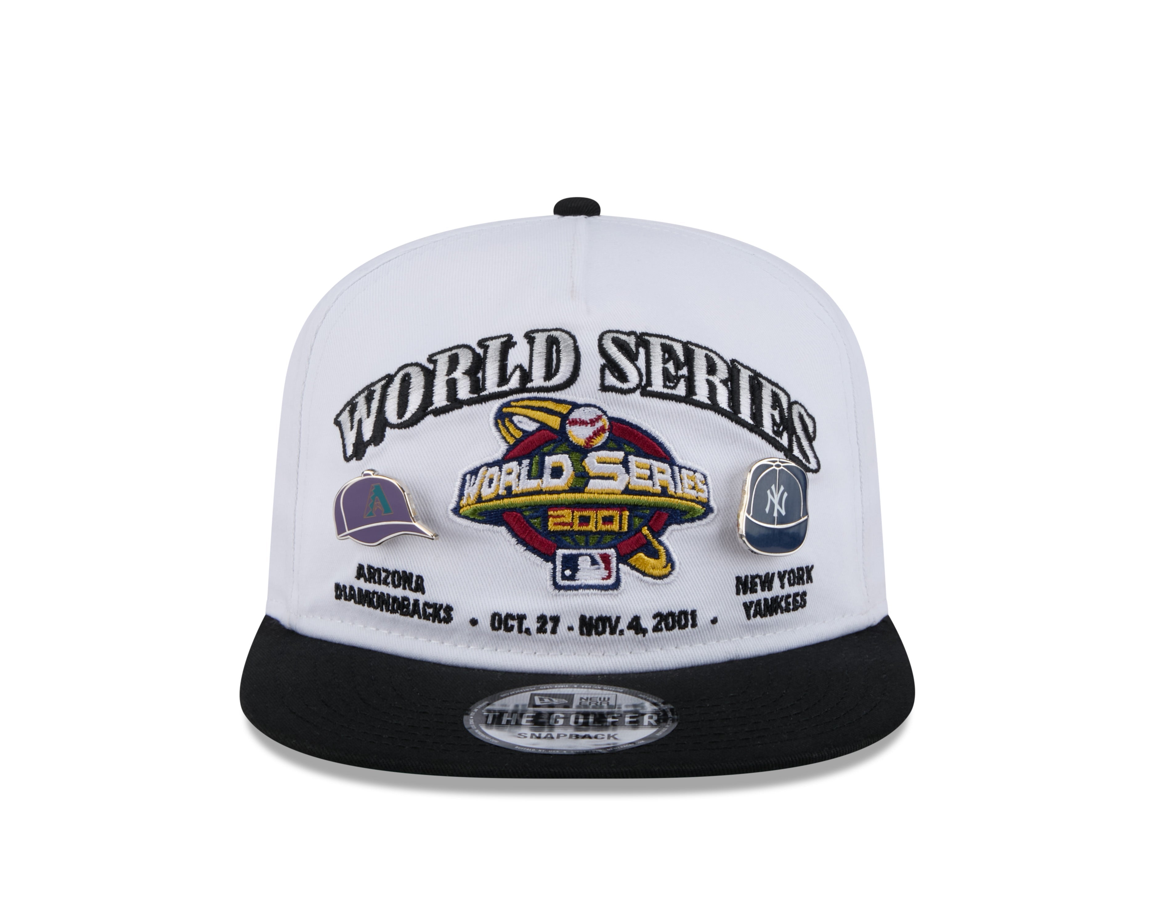 2001 World Series MLB New Era Men's White Golfer Championship Pin Snapback
