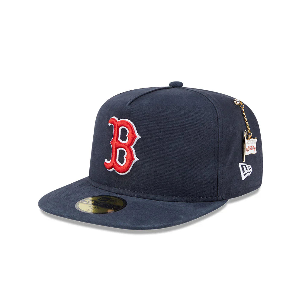 Boston Red Sox MLB New Era Men's Dark Blue 59Fifty A-Frame Championship Side Flag