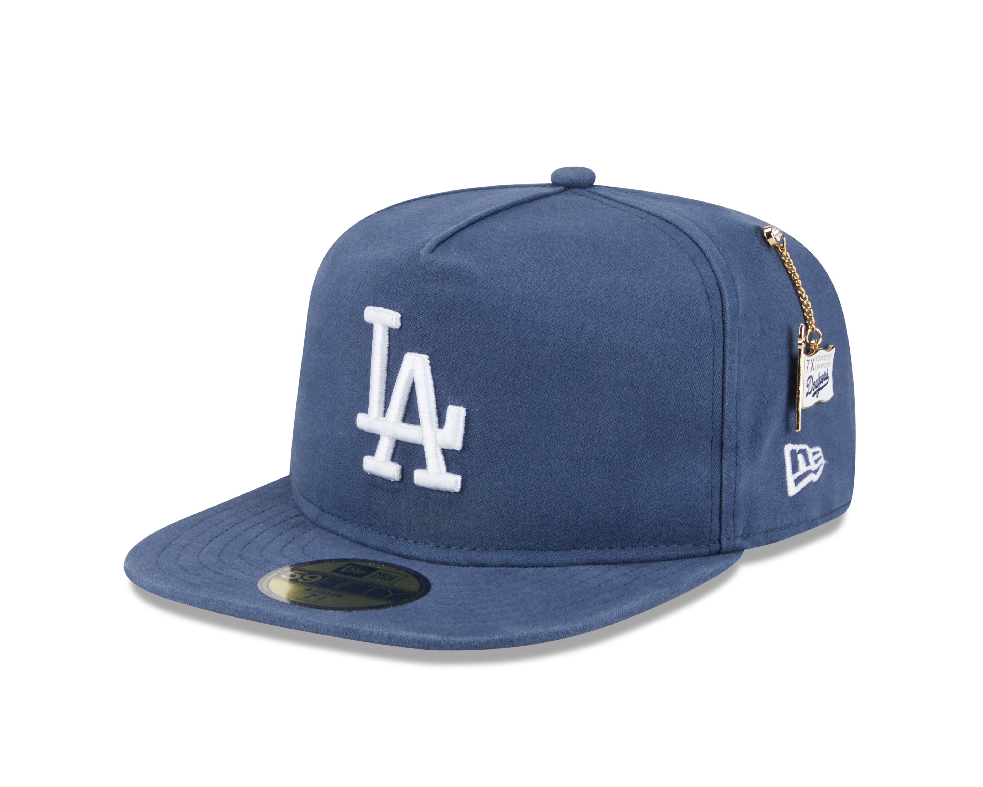 Los Angeles Dodgers MLB New Era Men's Dark Blue 59Fifty A-Frame Championship Side Flag