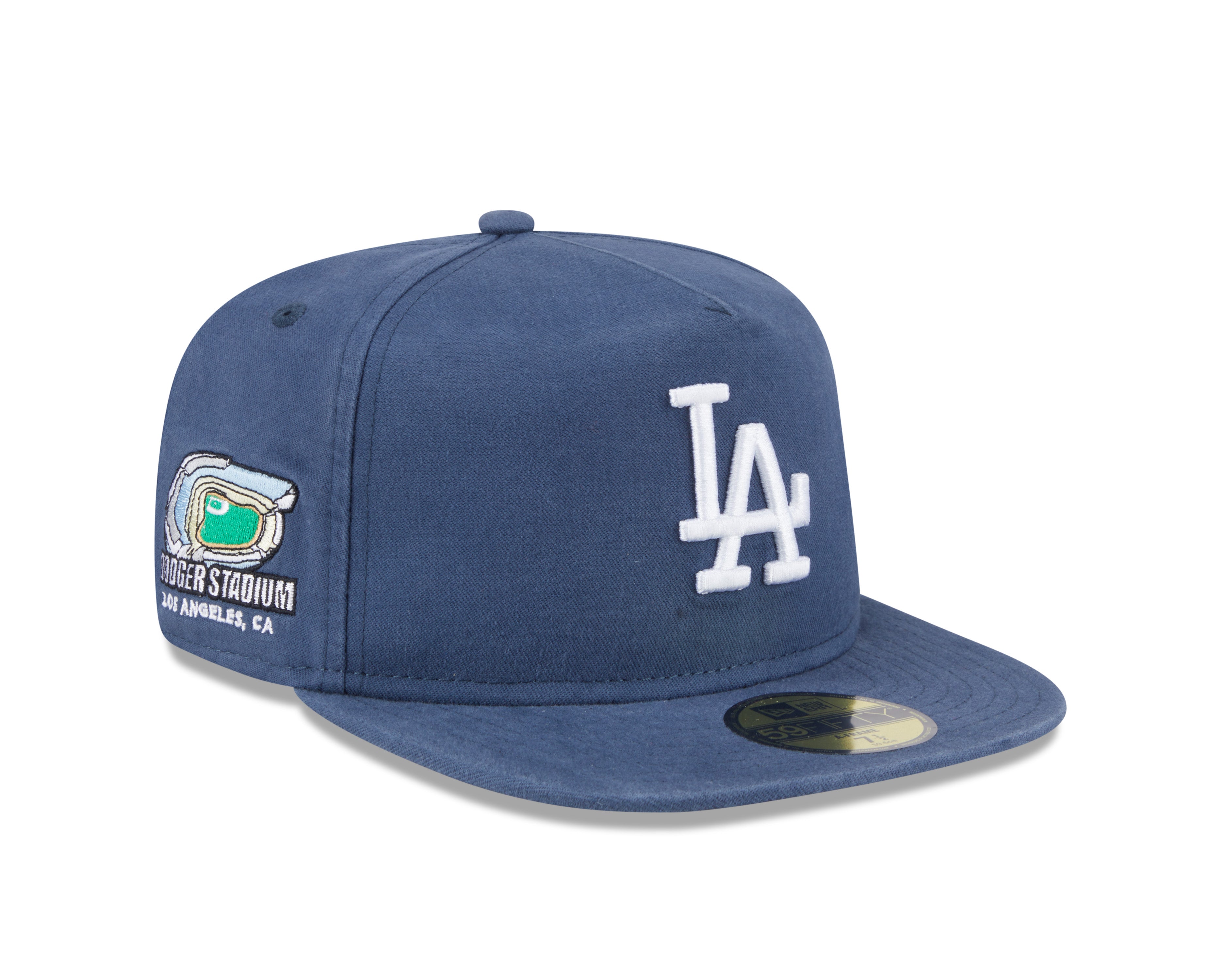 Los Angeles Dodgers MLB New Era Men's Dark Blue 59Fifty A-Frame Championship Side Flag