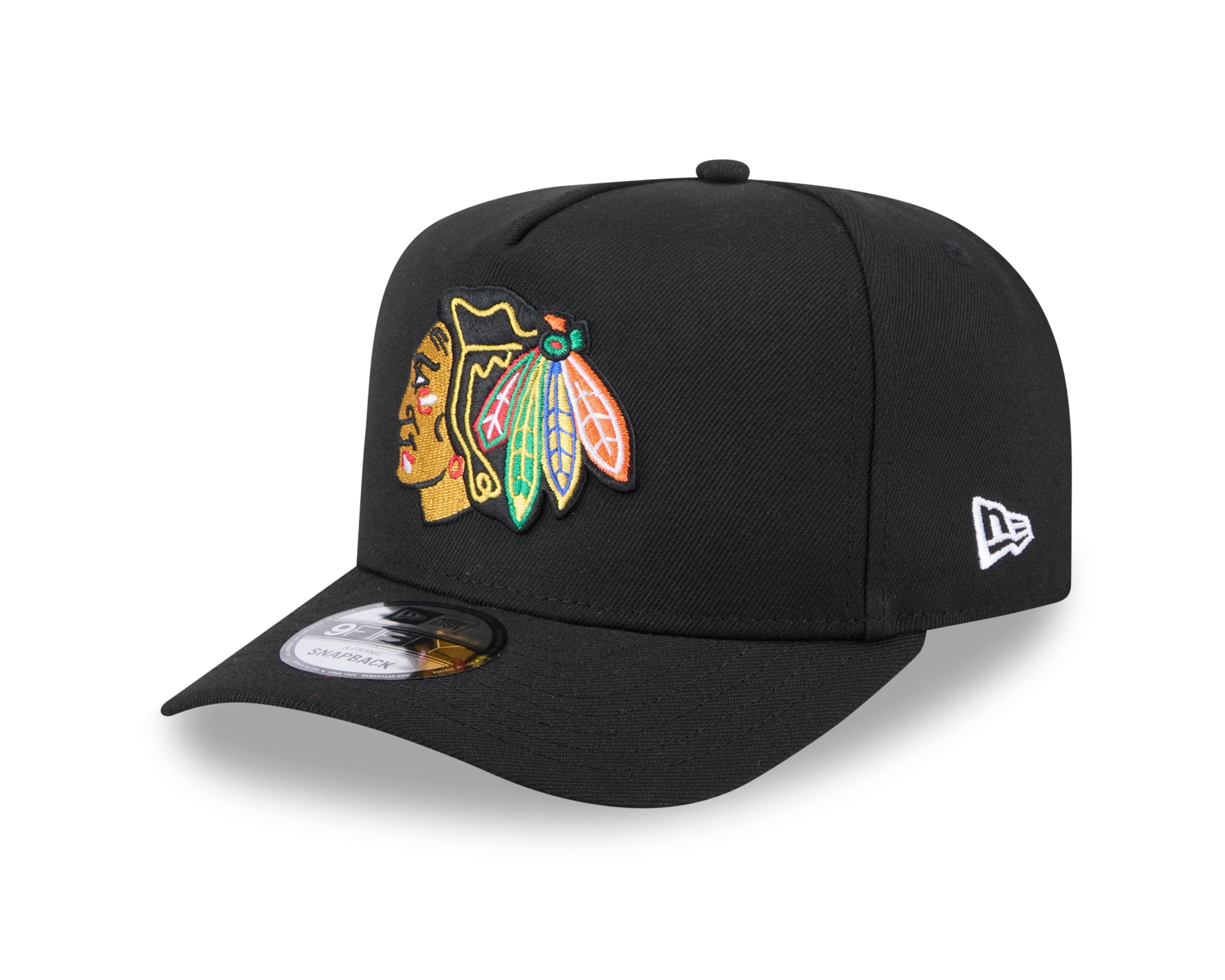 Chicago Blackhawks NHL New Era Men's Black 9FIfty A-Frame Snapback Hat