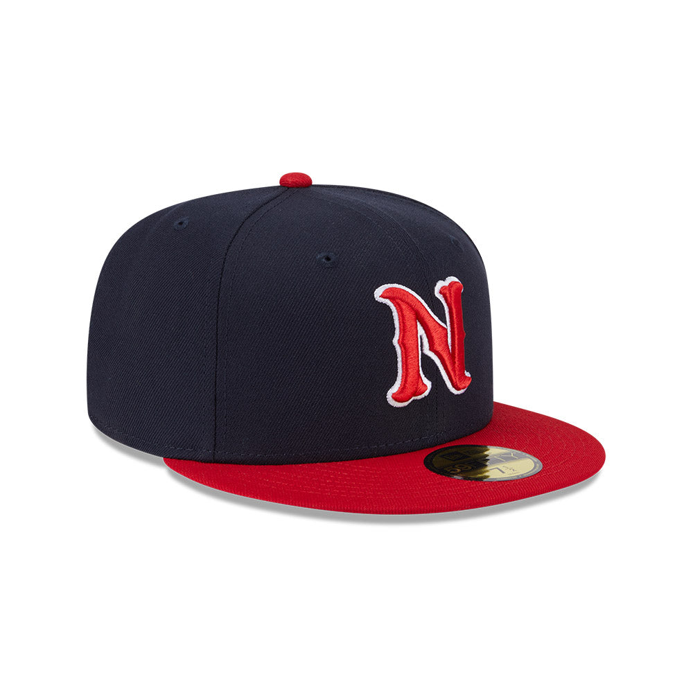 Casquette ajustée 59Fifty Authentic Collection des Nashville Sounds MiLB, couleur marine/rouge, pour homme, de la marque New Era.