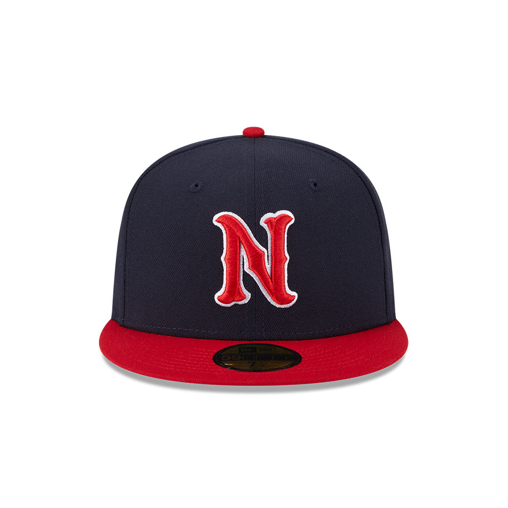 Casquette ajustée 59Fifty Authentic Collection des Nashville Sounds MiLB, couleur marine/rouge, pour homme, de la marque New Era.