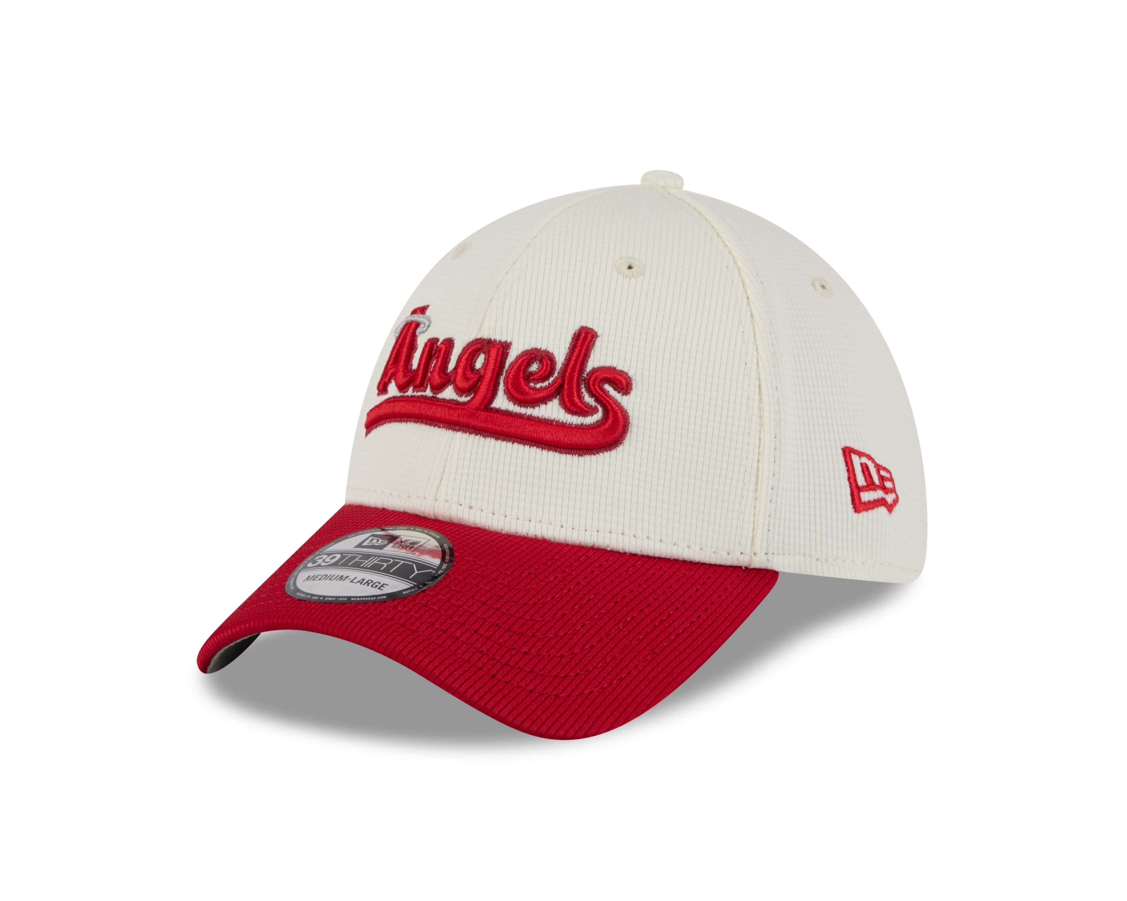 Anaheim Angels MLB New Era Men's Beige/Red 39Thirty 2022 City Connect Stretch Fit Hat
