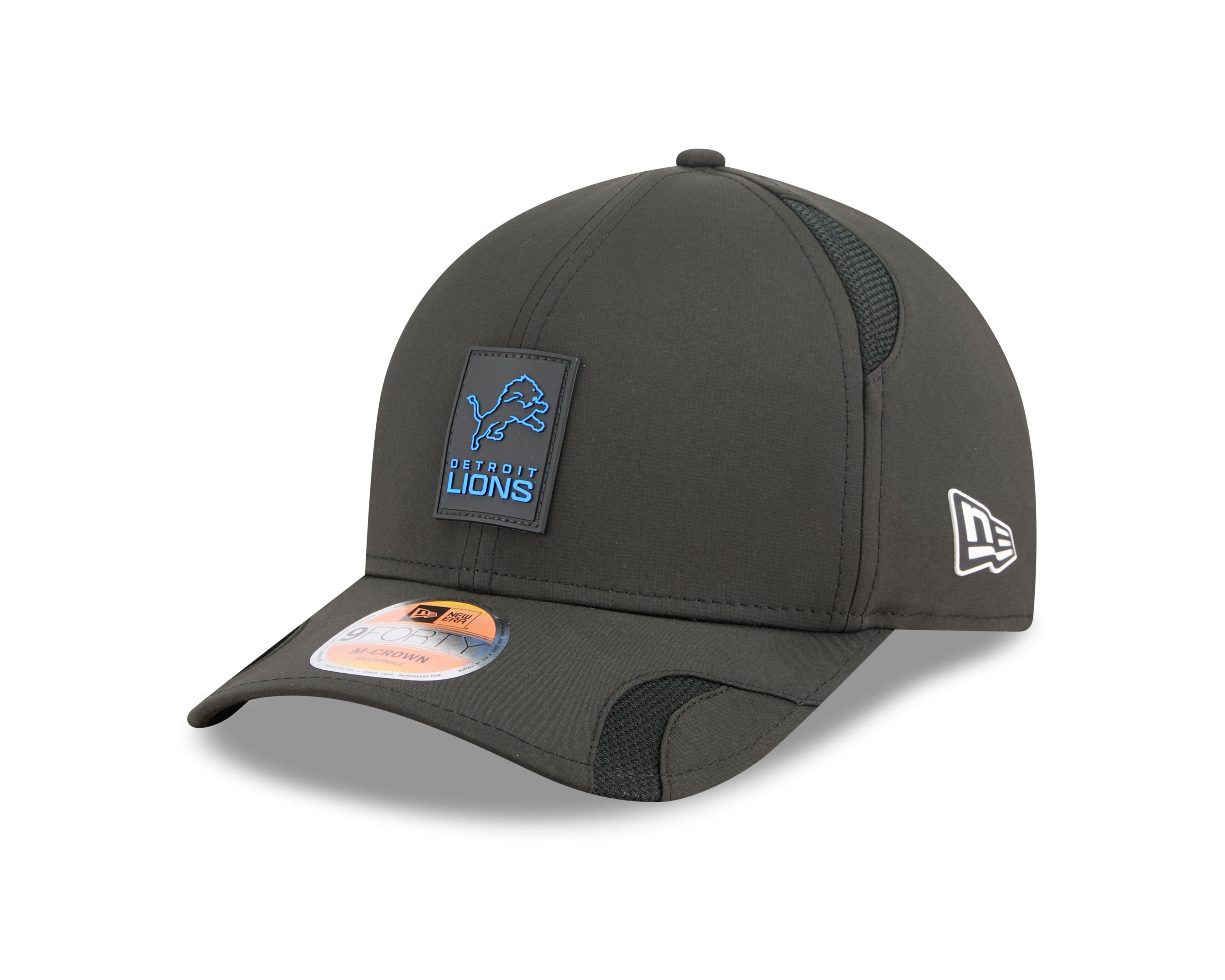 Detroit Lions NFL New Era Men's Black 9Forty 2025 Sideline M-Crown Snapback