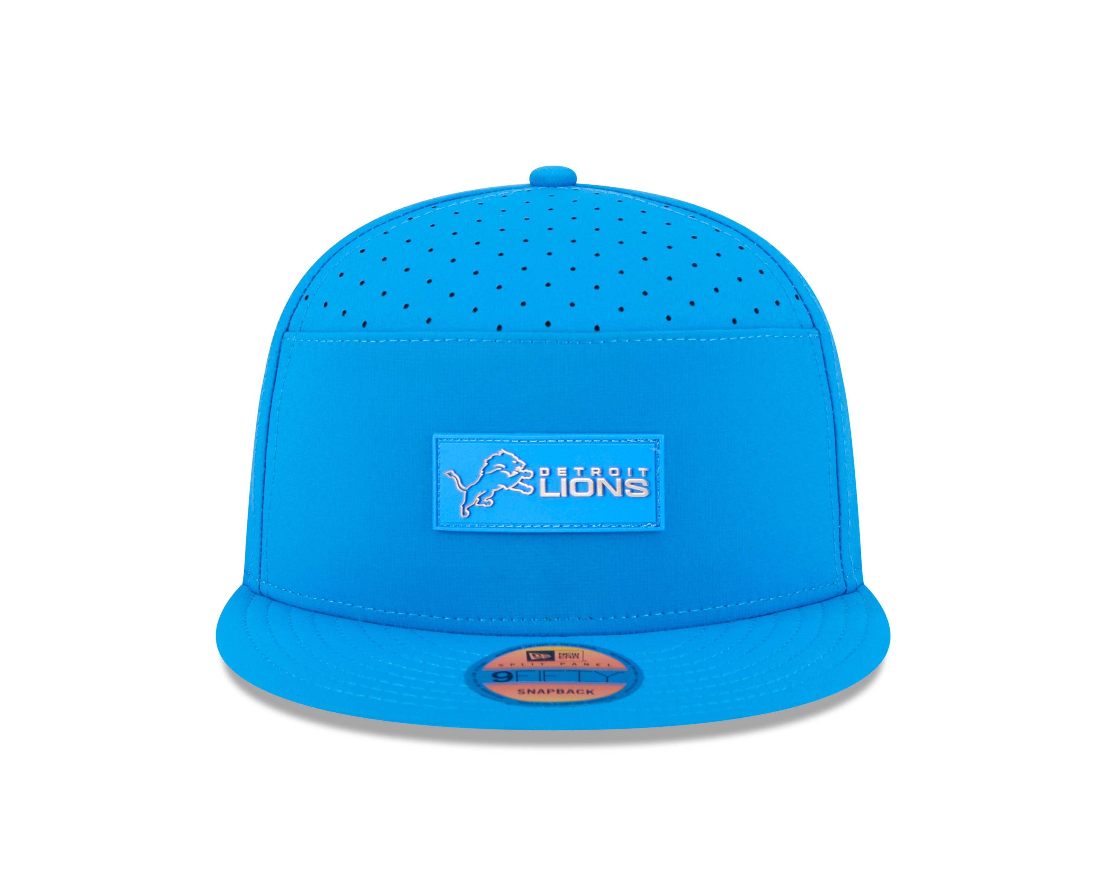 Detroit Lions NFL New Era Men's Light Blue 9Fifty 2025 Sideline Hot Weather Split Panel Snapback