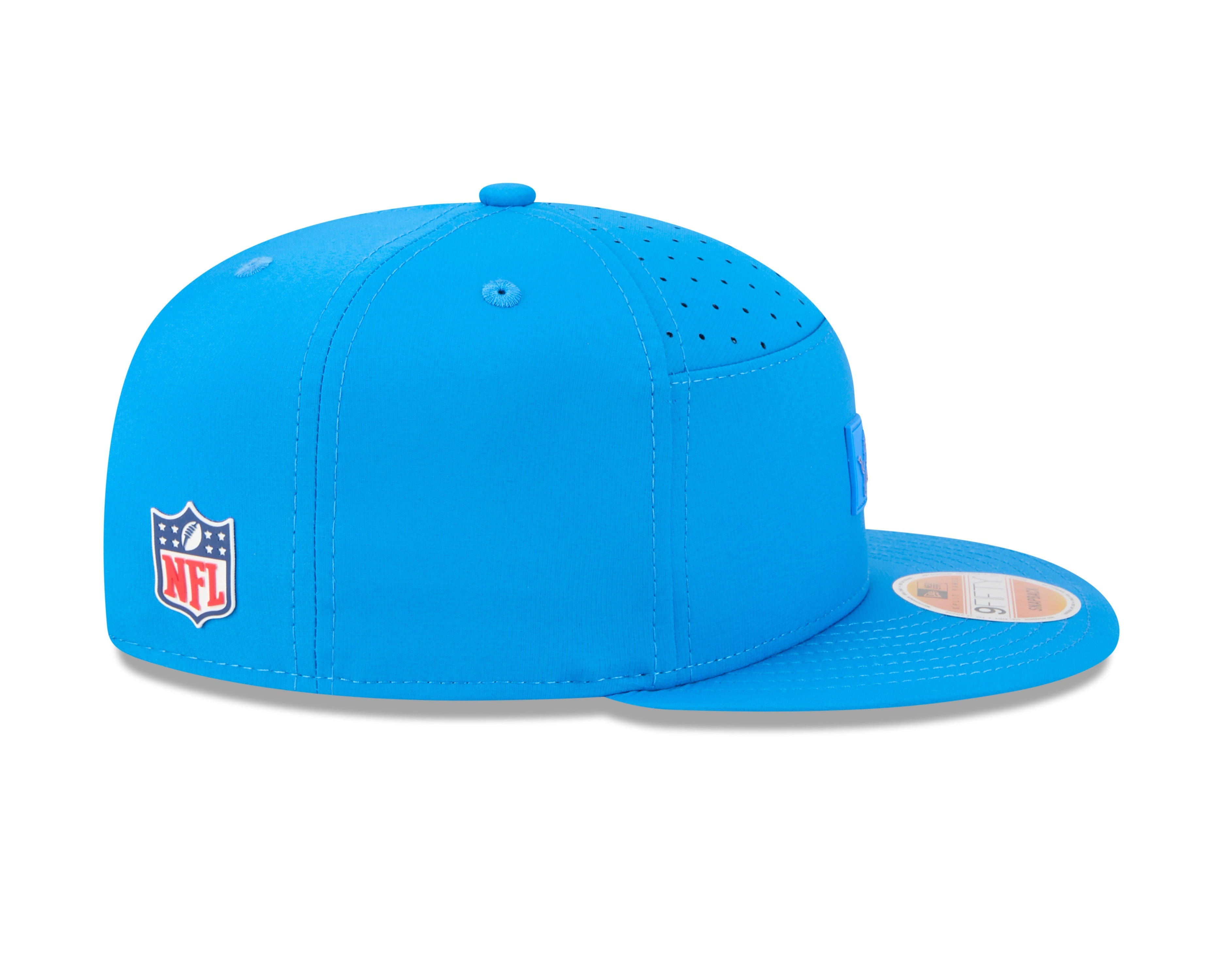 Detroit Lions NFL New Era Men's Light Blue 9Fifty 2025 Sideline Hot Weather Split Panel Snapback