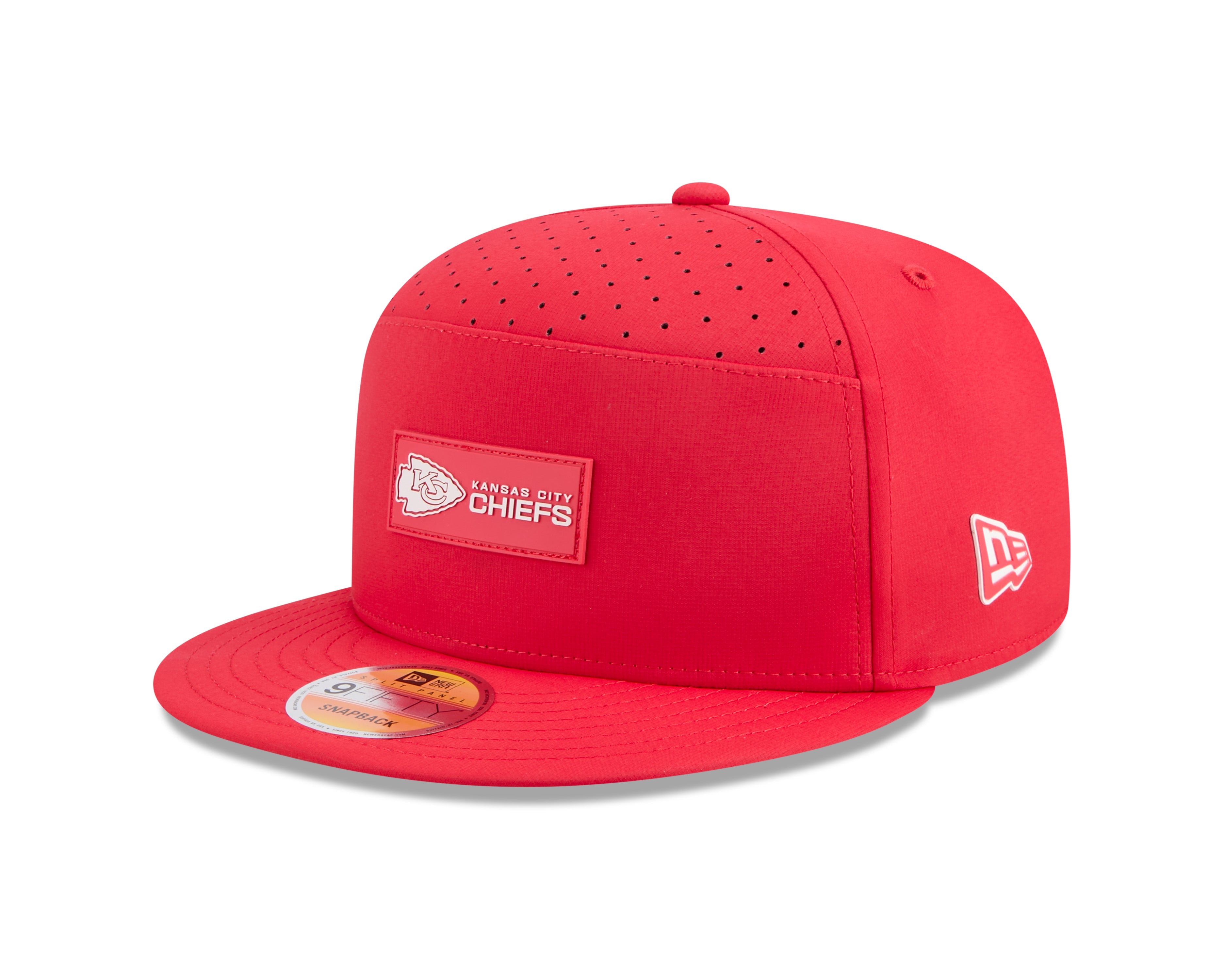 Kansas City Chiefs NFL New Era Men's Red 9Fifty 2025 Sideline Hot Weather Split Panel Snapback
