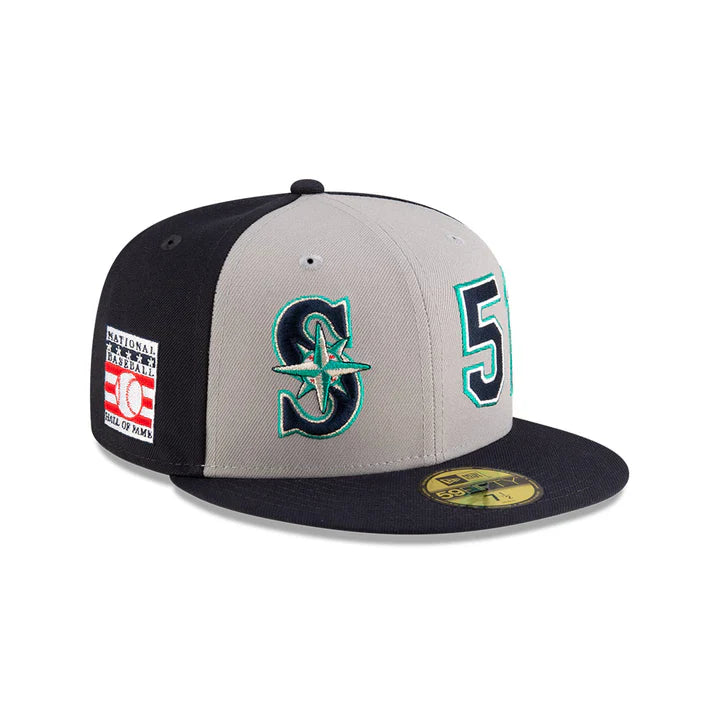Ichiro Suzuki Hall Of Fame 2025 Seattle Mariners MLB New Era Men's Navy/Grey 59Fifty Fitted Hat