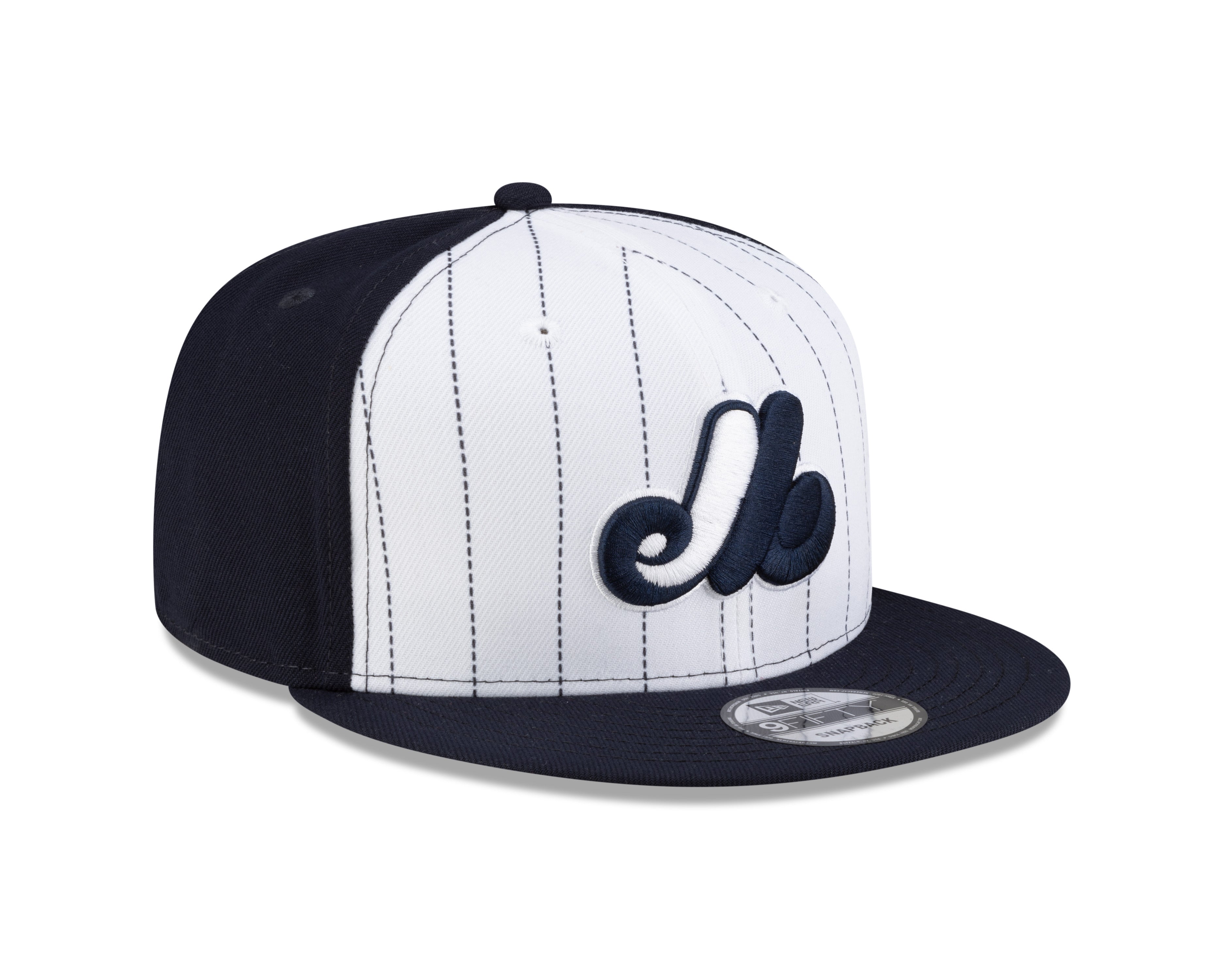 Montreal Expos MLB New Era Men's Navy 9Fifty Cooperstown Pinstripe Snapback