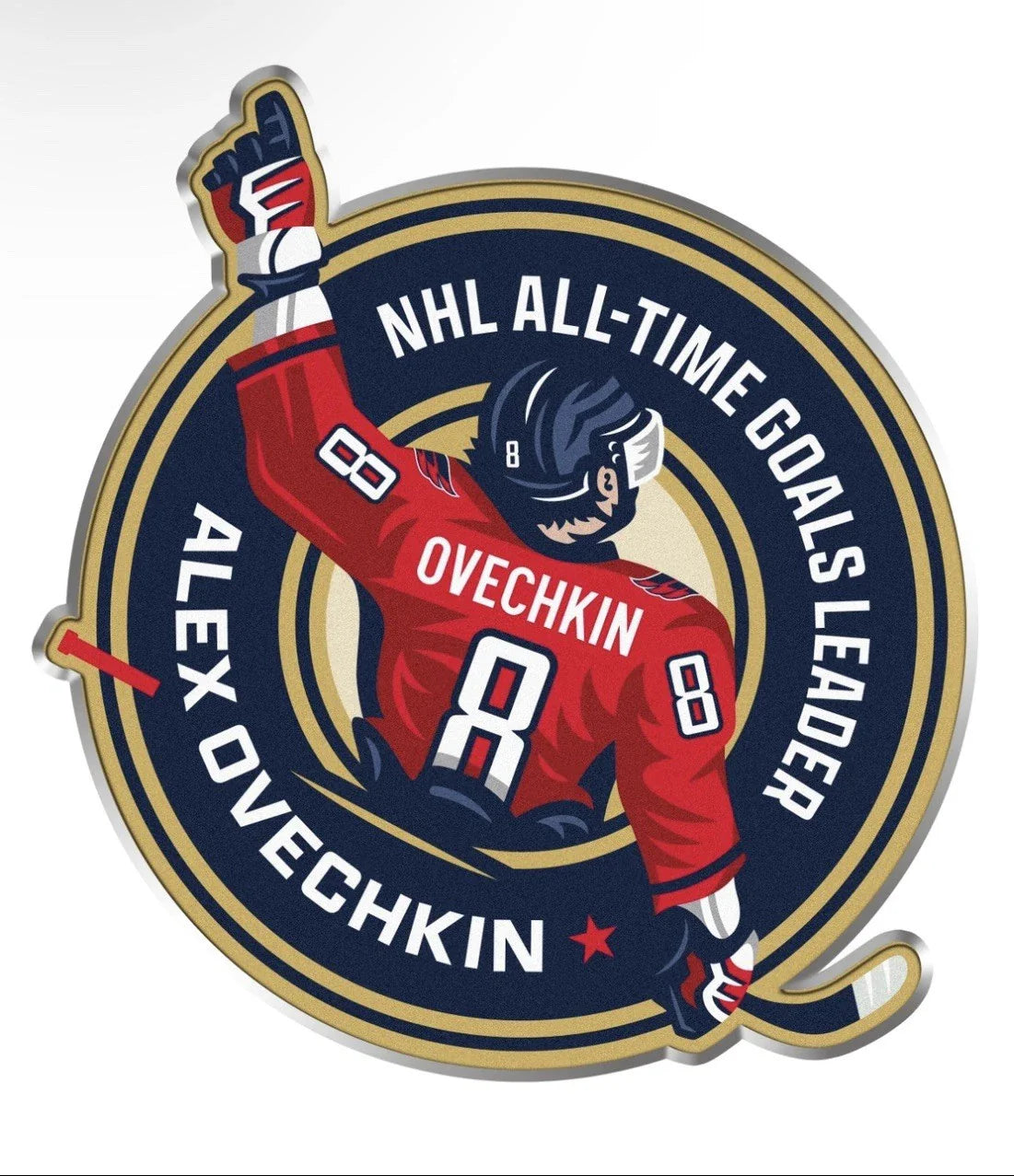 Alexander Ovechkin Washington Capitals NHL TSV 895 Goals Collector Enamel Pin