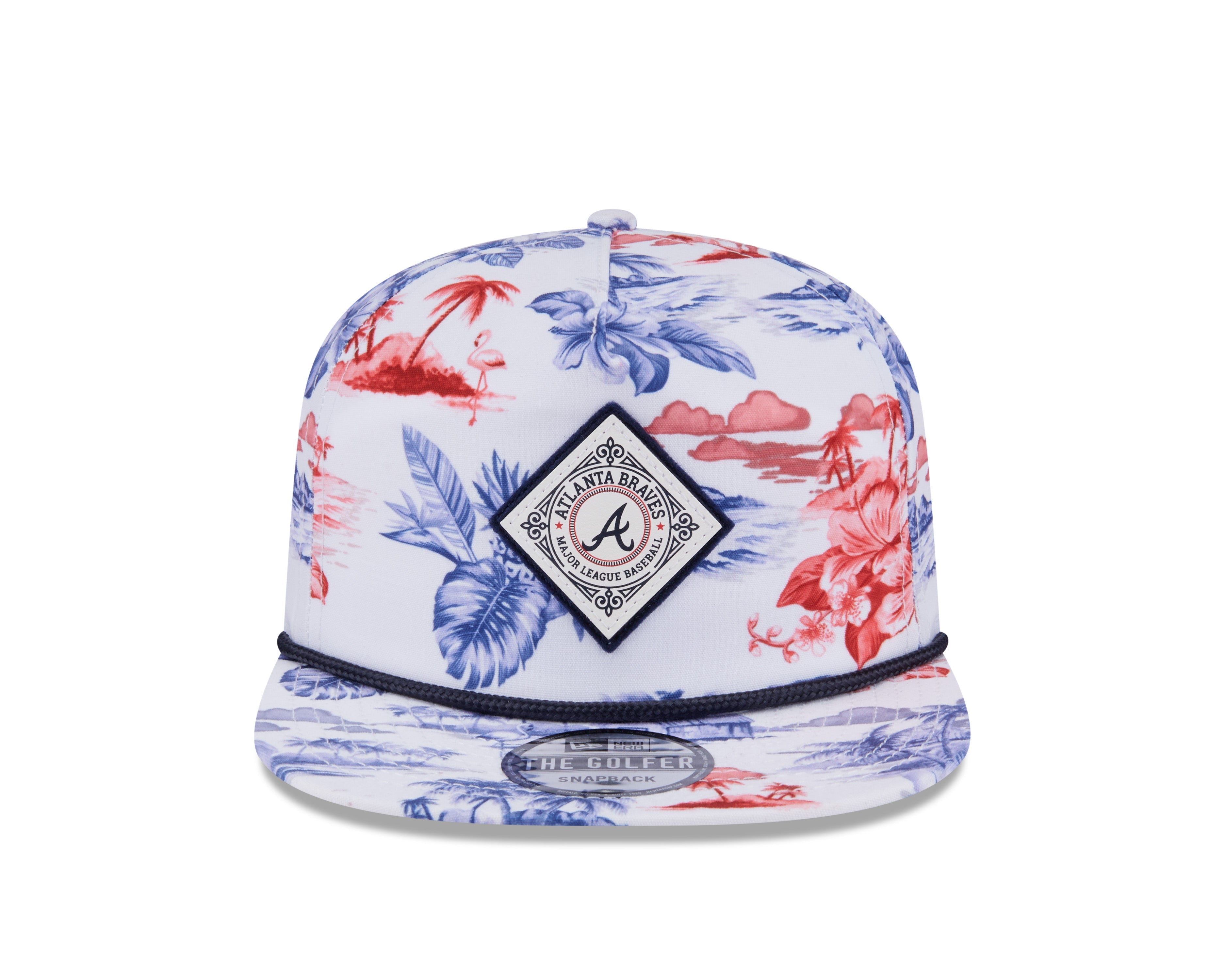 Atlanta Braves MLB New Era Men's White Cord Golfer Printed Snapback