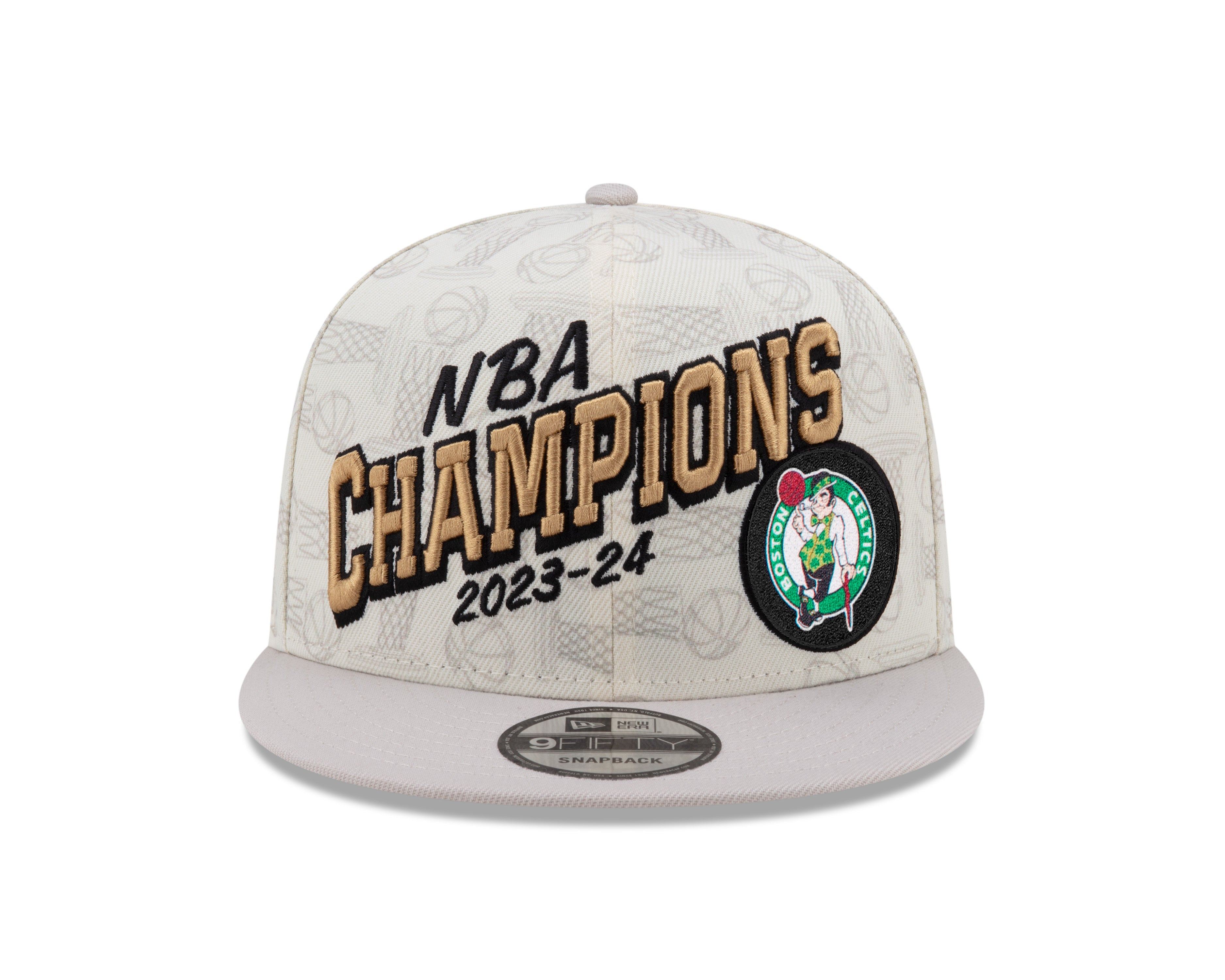 Casquette snapback NBA New Era pour homme Boston Celtics 9Fifty Finals 2024 Champions Locker Room Crème