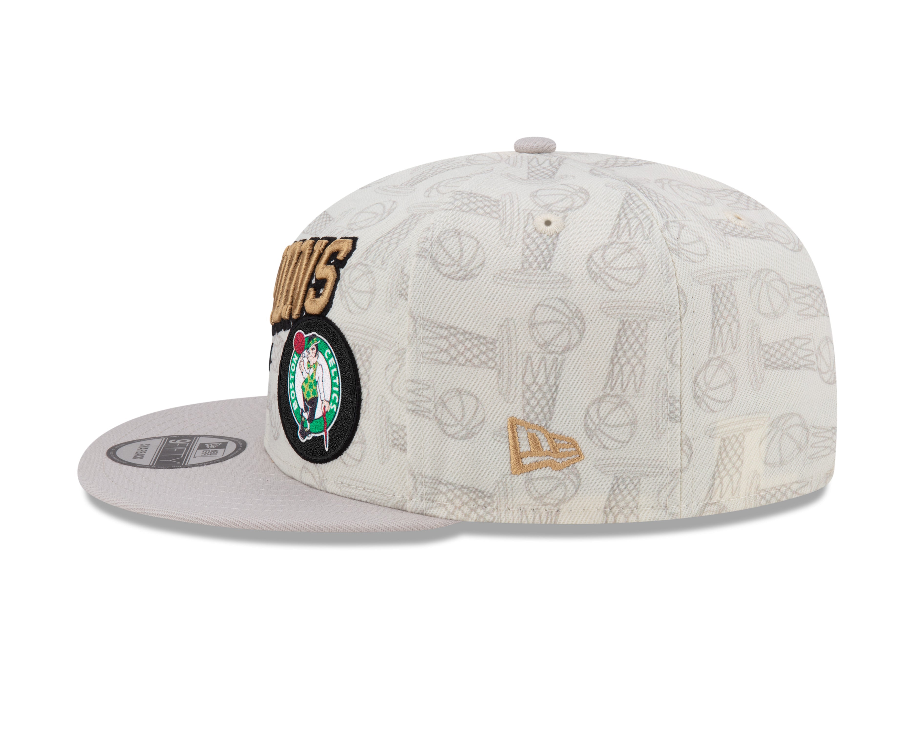 Casquette snapback NBA New Era pour homme Boston Celtics 9Fifty Finals 2024 Champions Locker Room Crème