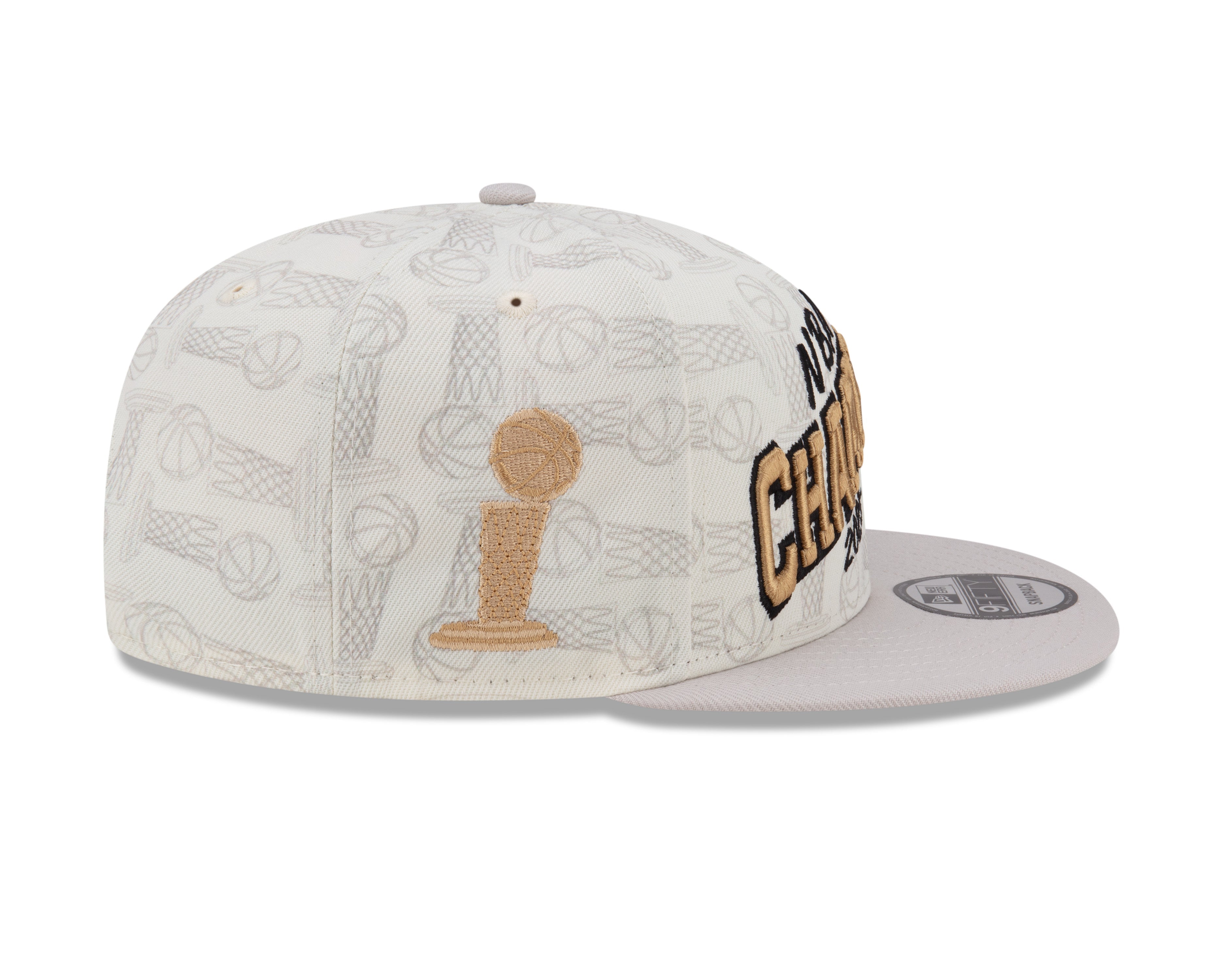 Casquette snapback NBA New Era pour homme Boston Celtics 9Fifty Finals 2024 Champions Locker Room Crème