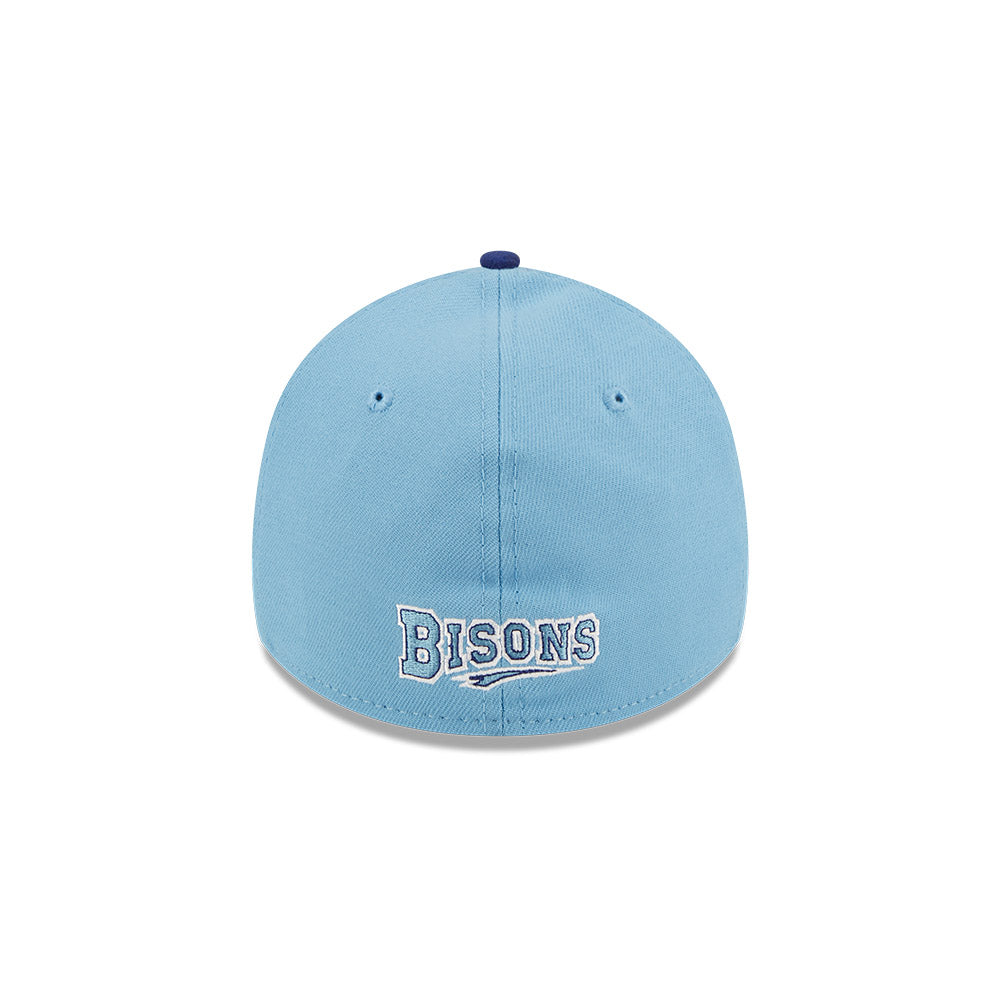 Buffalo Bisons MiLB New Era Men's White/Navy 39Thirty Alternate Authentic Collection Stretch Fit Hat