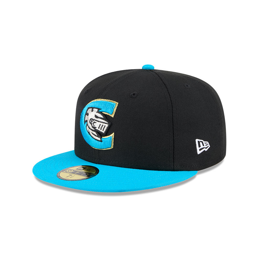 Casquette ajustée Charlotte Knights MiLB New Era pour homme, noir, collection Alternate Authentic 59Fifty.