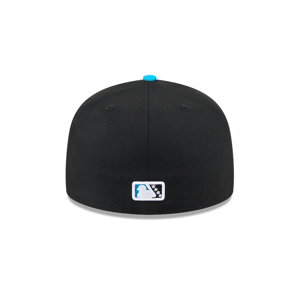 Casquette ajustée Charlotte Knights MiLB New Era pour homme, noir, collection Alternate Authentic 59Fifty.