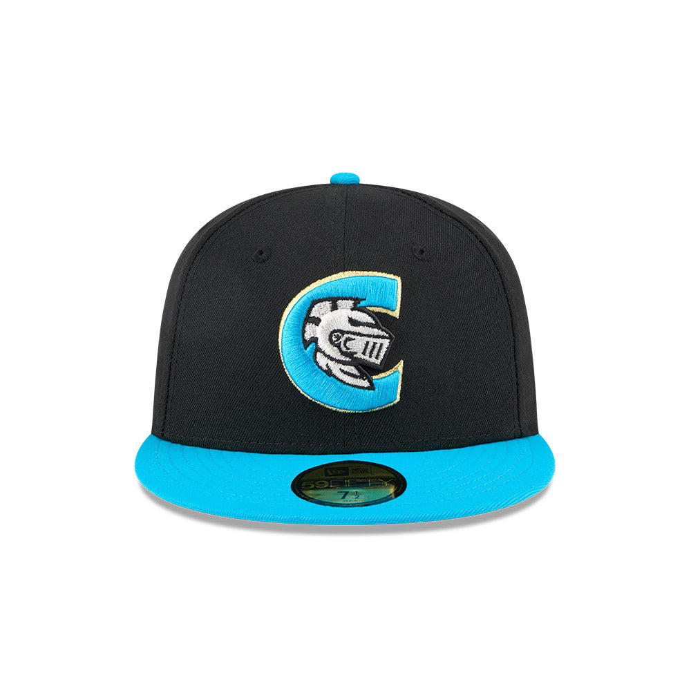 Casquette ajustée Charlotte Knights MiLB New Era pour homme, noir, collection Alternate Authentic 59Fifty.