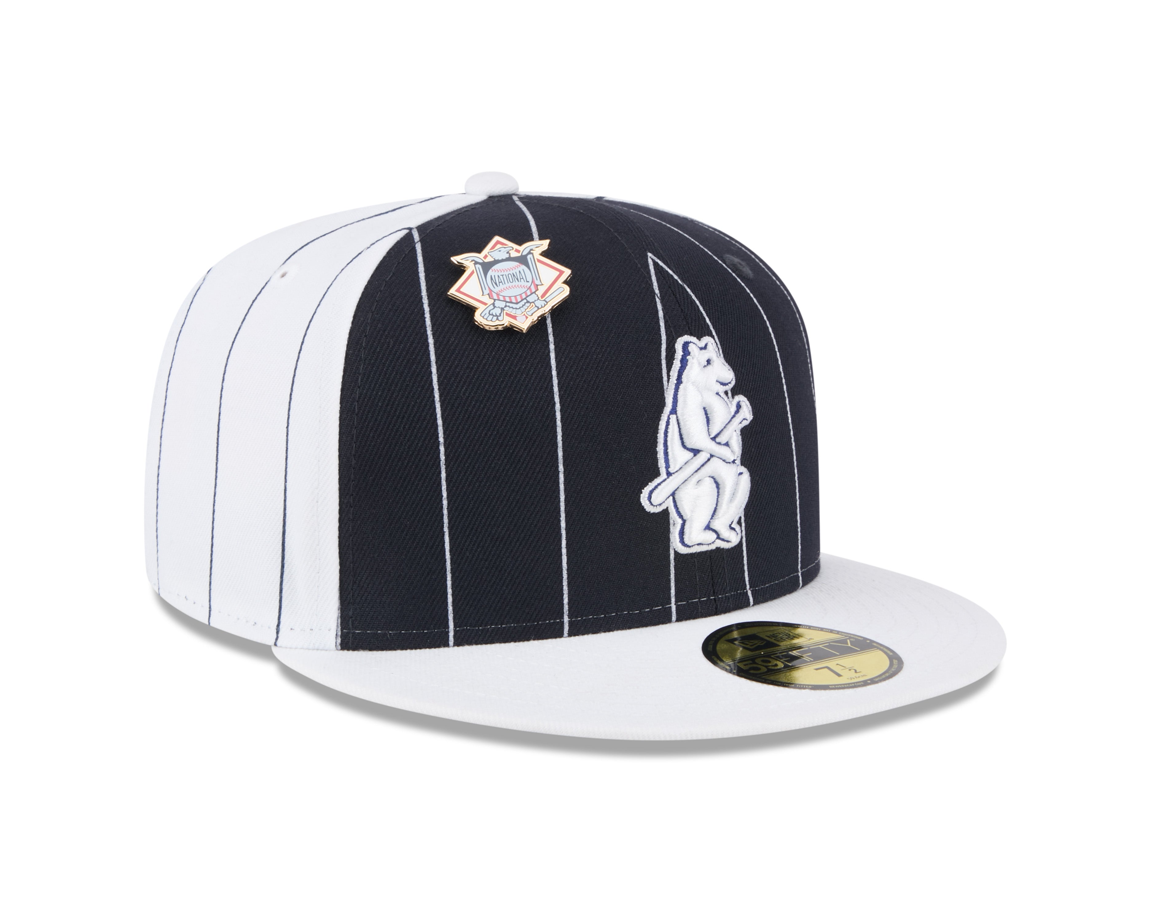 Chicago Cubs MLB New Era Men's Navy 59Fifty Two Tone Pinstripe Fitted Hat