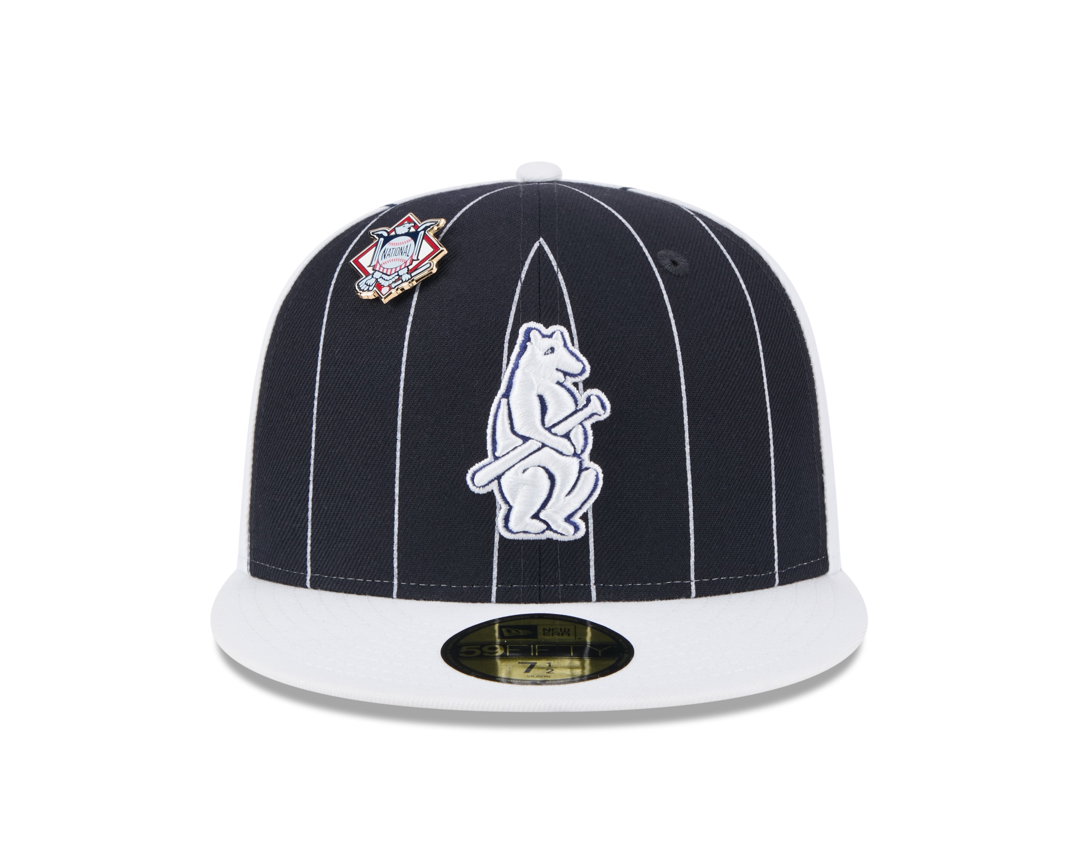 Chicago Cubs MLB New Era Men's Navy 59Fifty Two Tone Pinstripe Fitted Hat