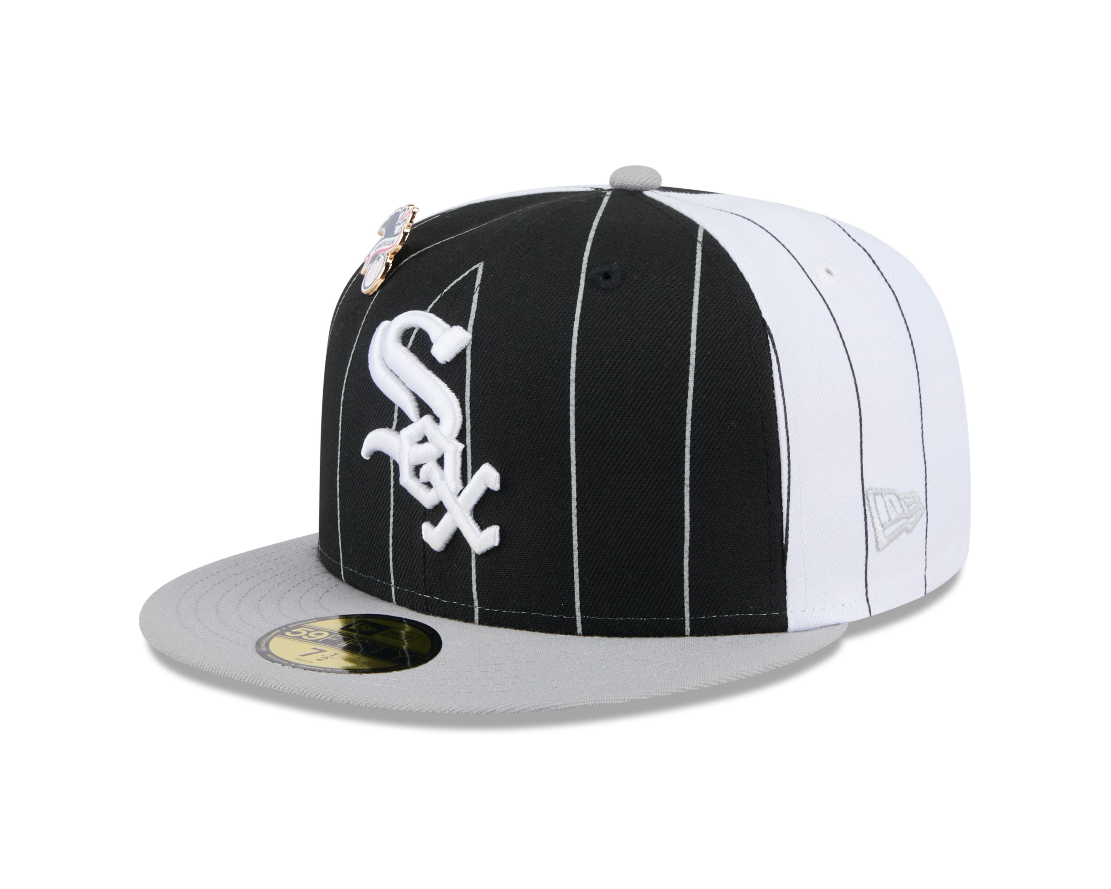 Chicago White Sox MLB New Era Men's Black 59Fifty Two Tone Pinstripe Fitted Hat