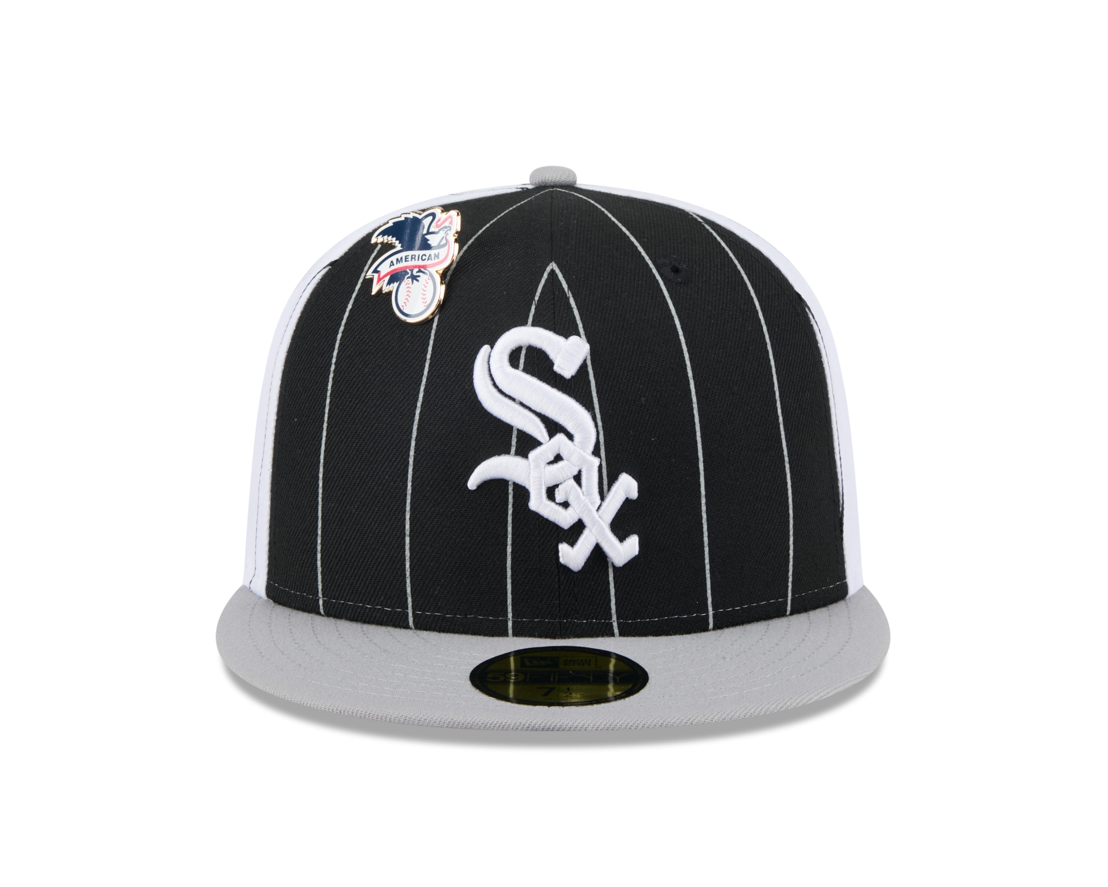 Chicago White Sox MLB New Era Men's Black 59Fifty Two Tone Pinstripe Fitted Hat