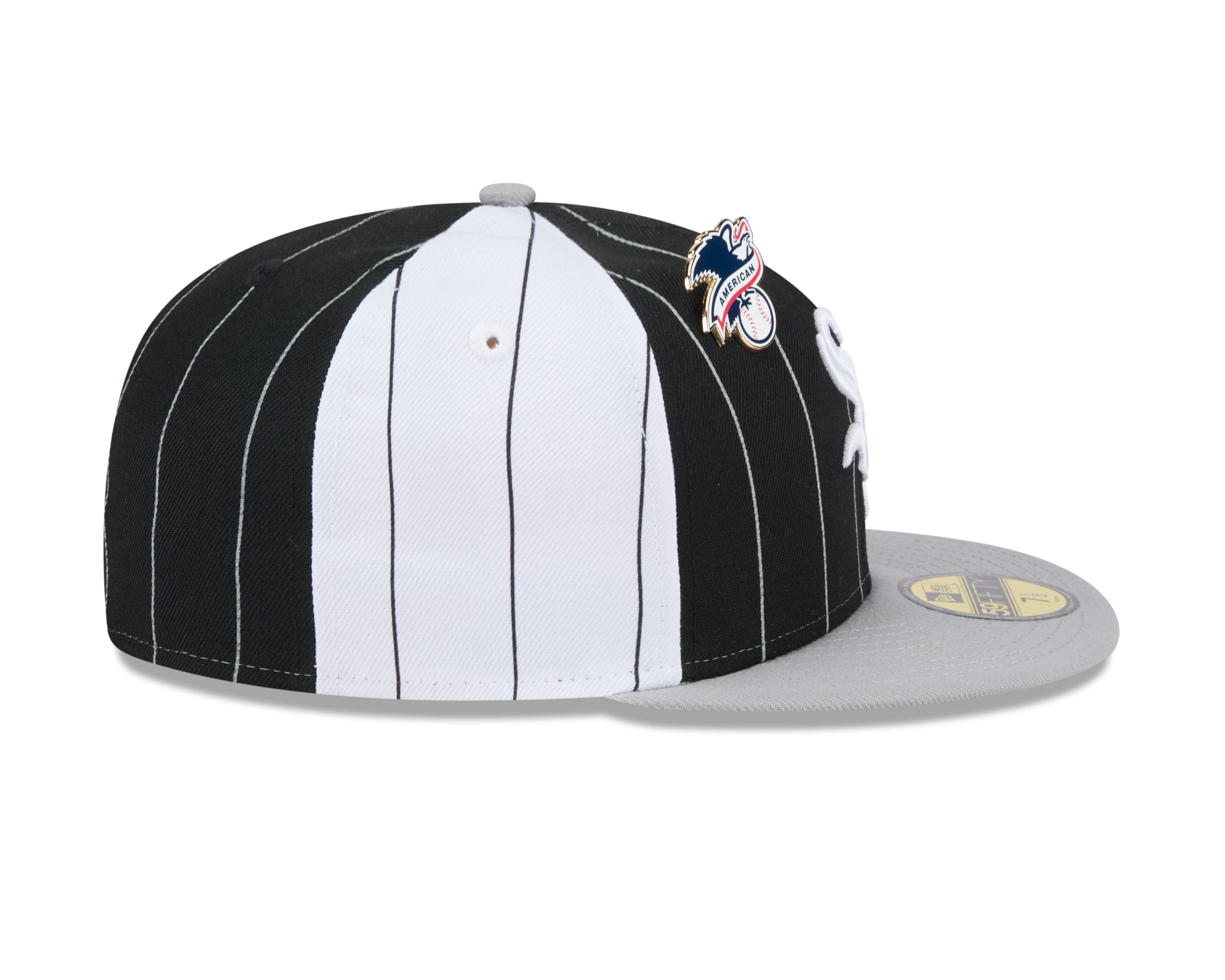 Chicago White Sox MLB New Era Men's Black 59Fifty Two Tone Pinstripe Fitted Hat