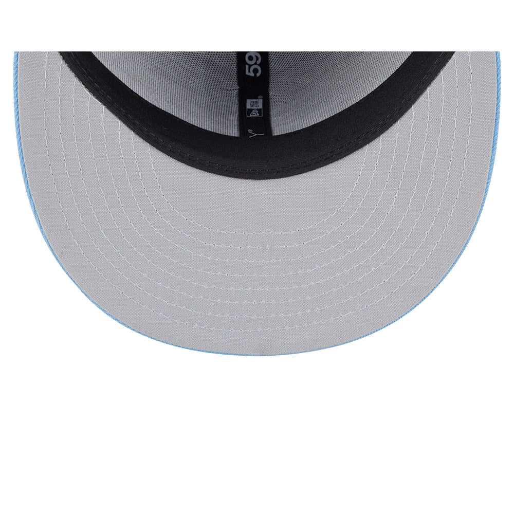 Casquette ajustée 59Fifty Alternate Authentic Collection des Columbus Clippers MiLB, noire/bleu clair, pour homme, de la marque New Era.