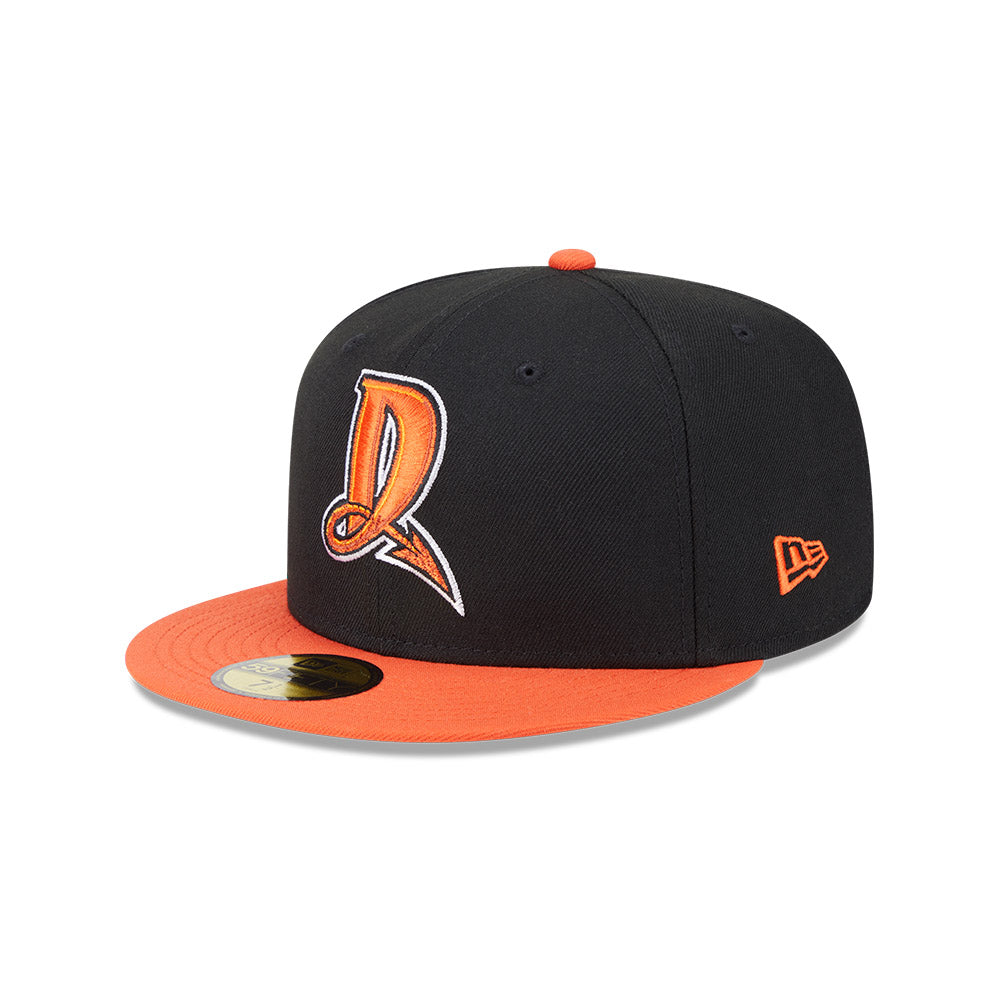 Casquette ajustée New Era 59Fifty Alternate Authentic Collection noire et orange pour hommes des Dayton Dragons de la MiLB.