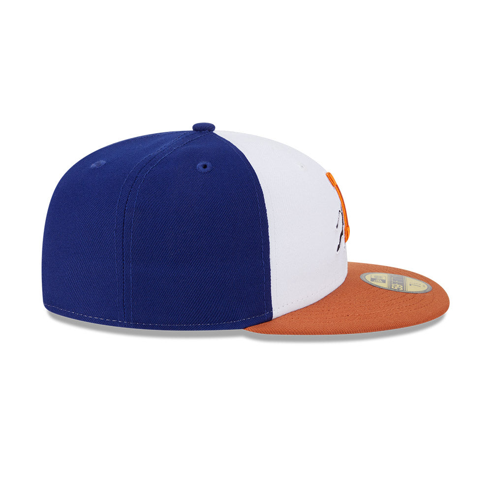 Casquette New Era 59Fifty Authentic Collection pour homme, blanche et orange, des Durham Bulls de la MiLB.