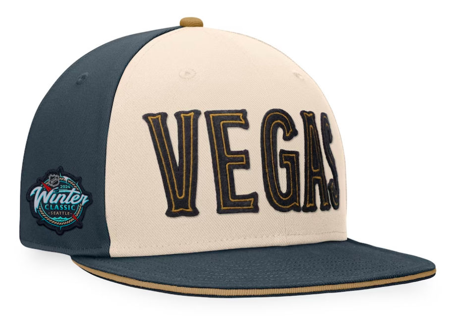 Las Vegas Golden Knights NHL Fanatics Branded Men's Cream/Charcoal 2024 Winter Classic Snapback