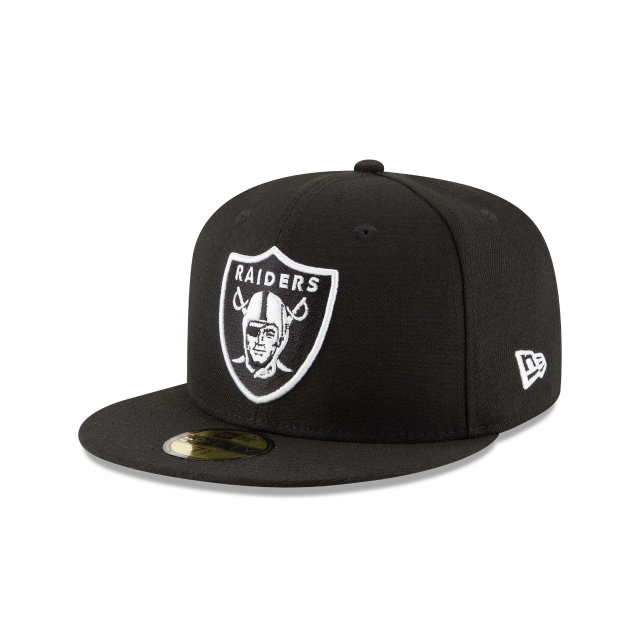 Las Vegas Raiders NFL New Era Men's Black/White 59Fifty League Basic Fitted Hat