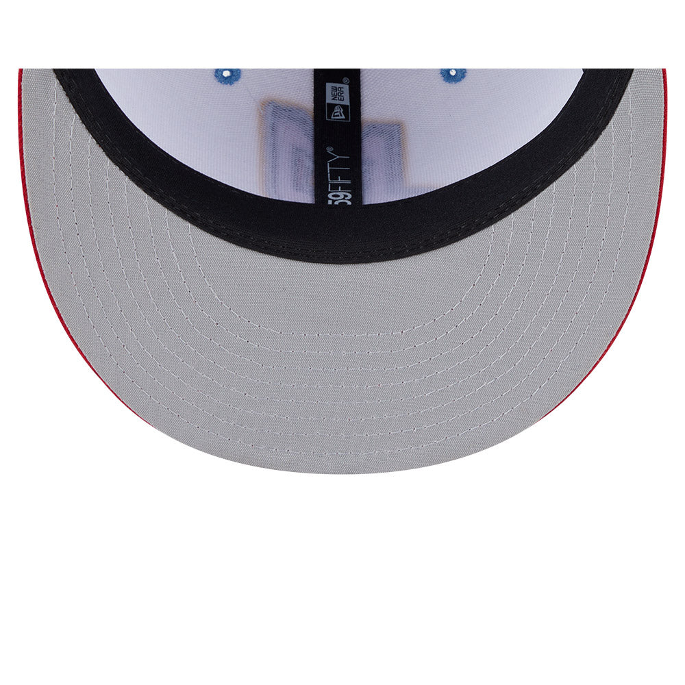 Casquette ajustée New Era 59Fifty Alternate Authentic Collection blanche/rouge pour homme des Memphis Redbirds MiLB