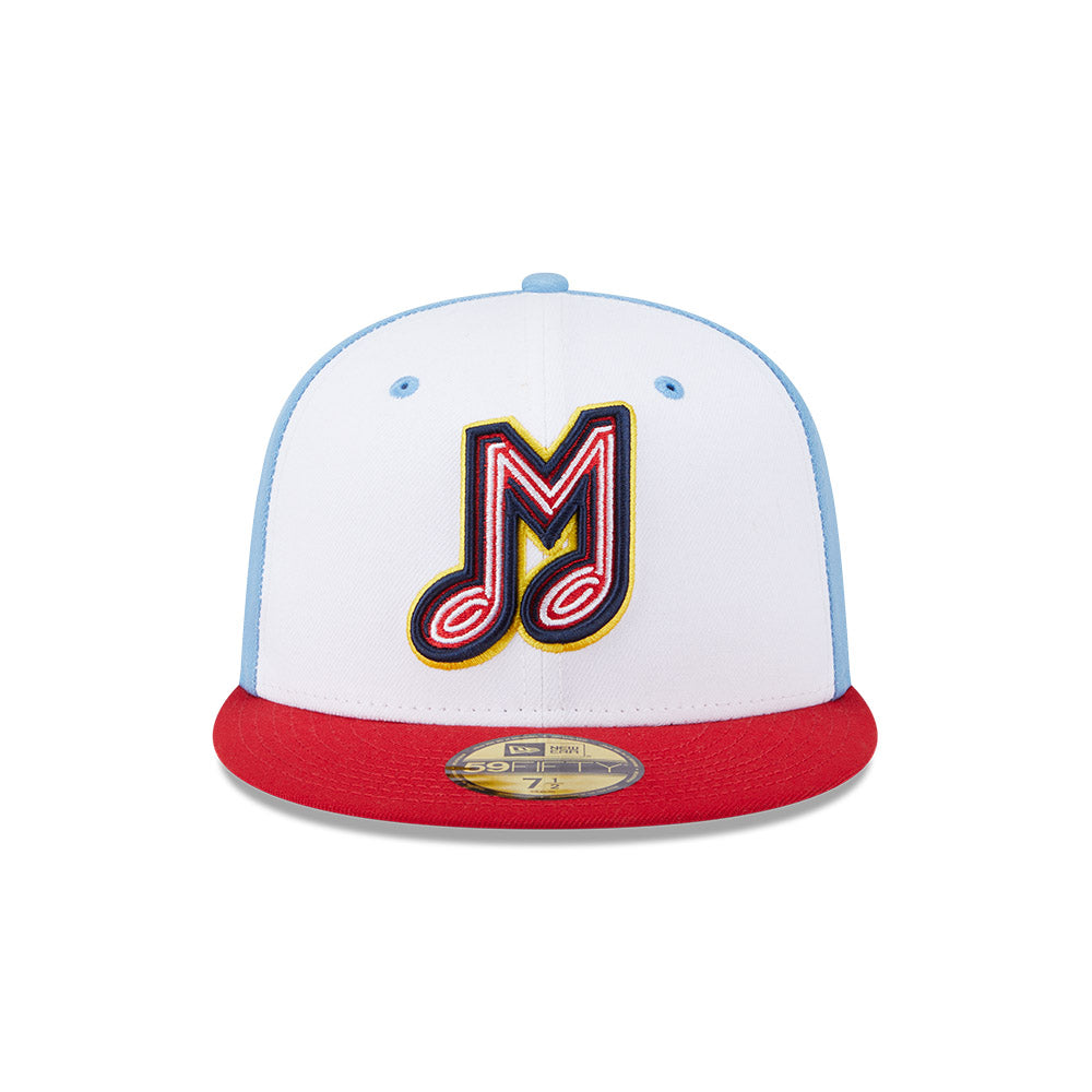 Casquette ajustée New Era 59Fifty Alternate Authentic Collection blanche/rouge pour homme des Memphis Redbirds MiLB