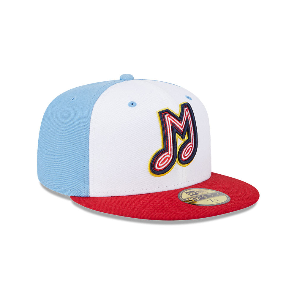 Casquette ajustée New Era 59Fifty Alternate Authentic Collection blanche/rouge pour homme des Memphis Redbirds MiLB