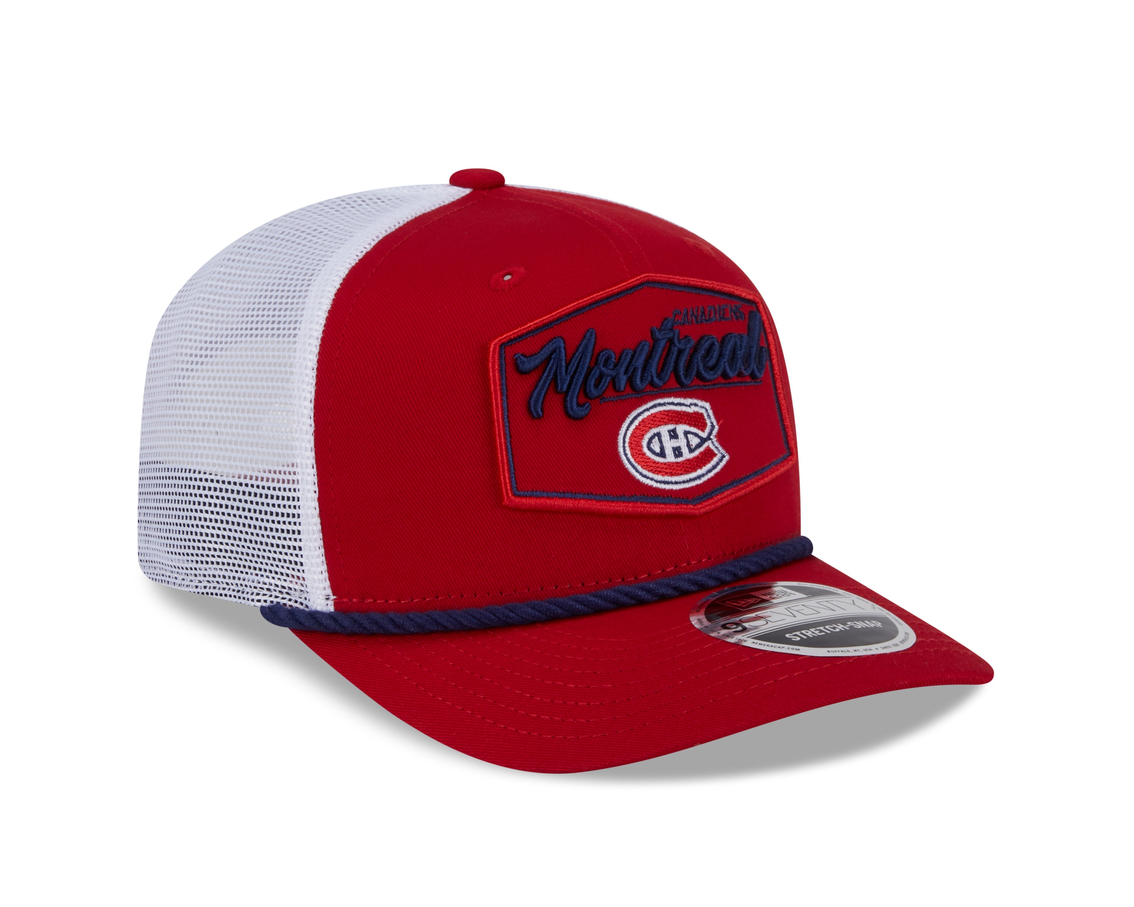 Casquette Snapback 9Seventy Cord rouge pour homme des Canadiens de Montréal de la LNH de New Era