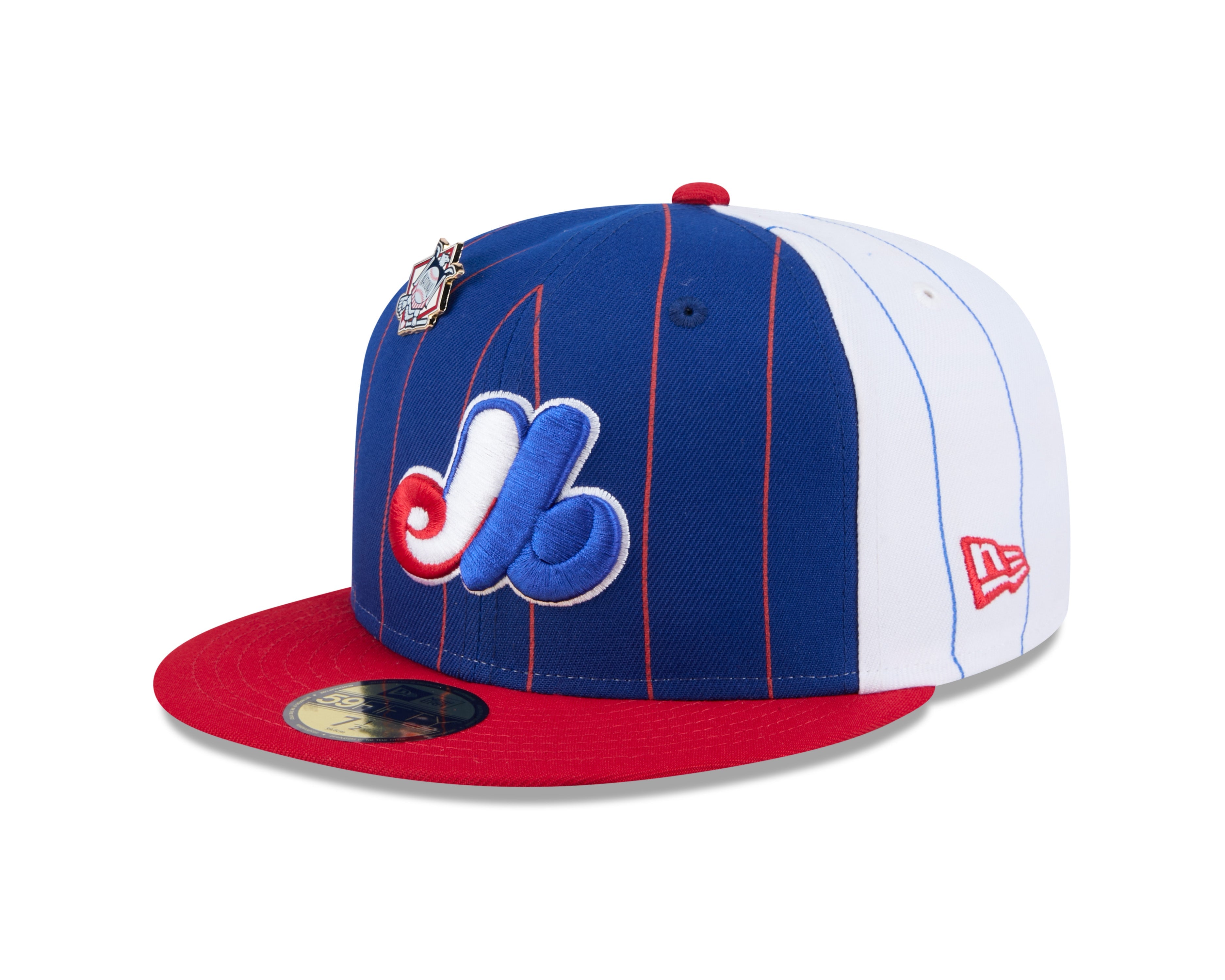 Montreal Expos MLB New Era Men's Royal Blue 59Fifty Two Tone Pinstripe Fitted Hat