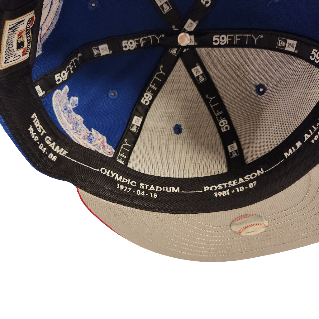 Montreal Expos MLB New Era Men's Royal Blue/Red 59Fifty Cooperstown All Over Patch Pride Fitted Hat