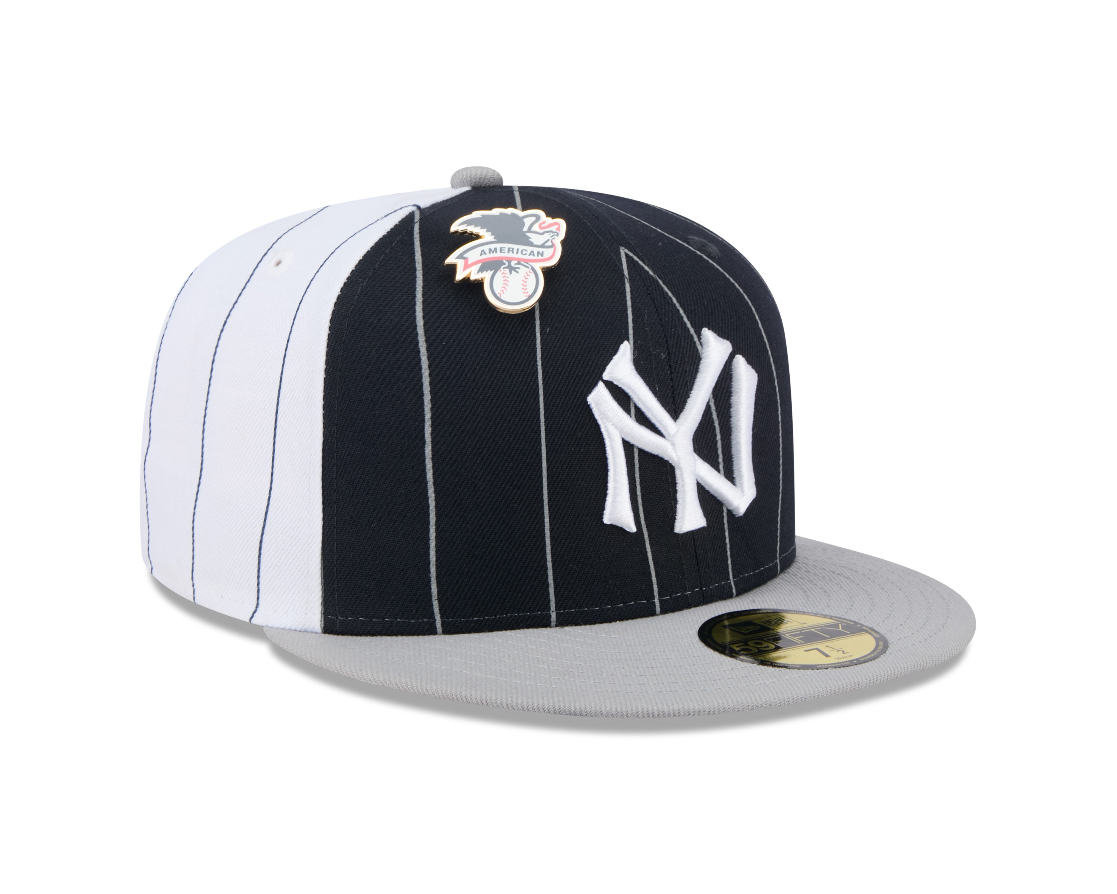 New York Yankees MLB New Era Men's Navy 59Fifty Two Tone Pinstripe Fitted Hat