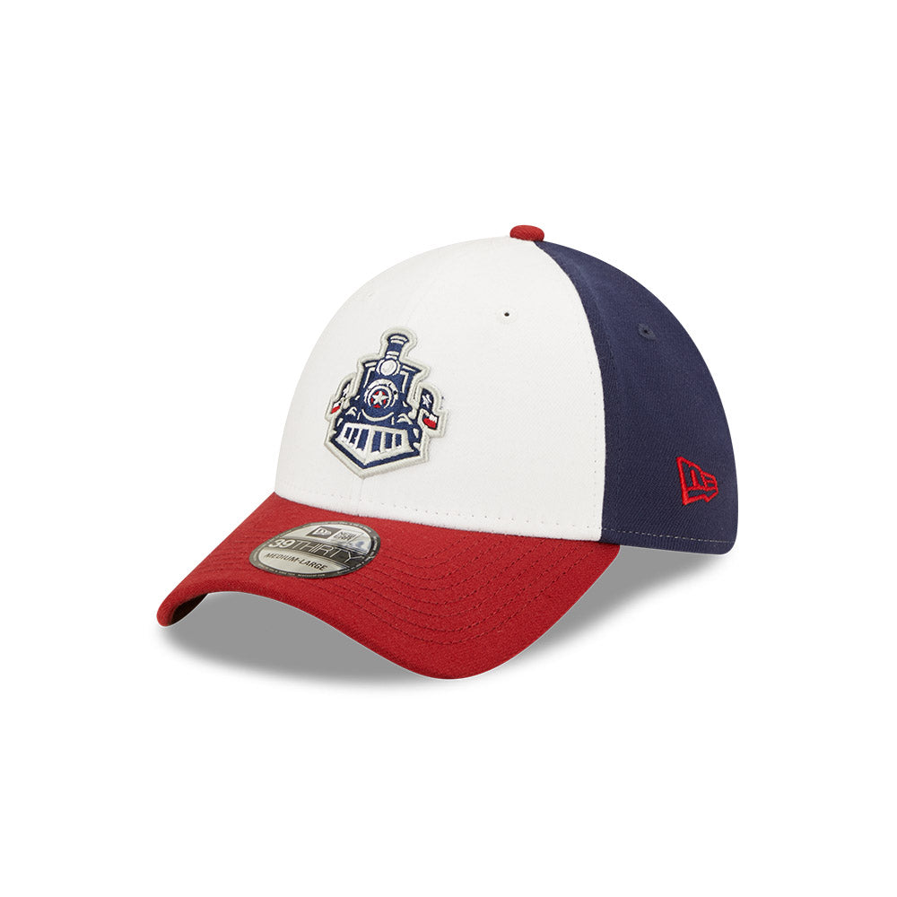 Round Rock Express MiLB New Era Men's White/Red 39Thirty Alternate Authentic Collection Stretch Fit Hat